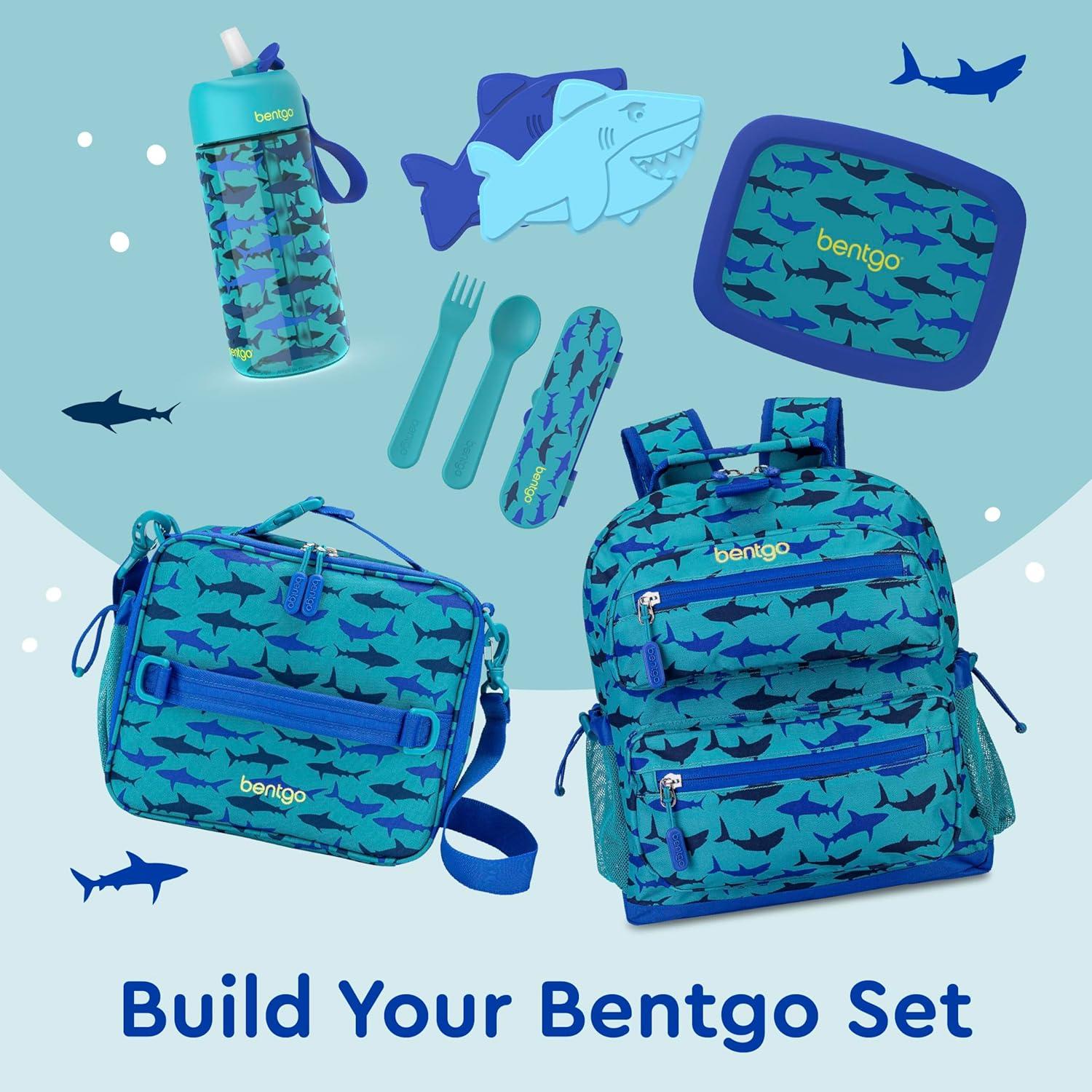 imageBentgo Kids Lunch Bag Whimsy amp Wonder Collection Durable DoubleInsulated Lunch Bag for Kids 3 Holds Lunch BoxWater BottleSnacks WaterResistant Fabric amp Zip Pockets Starry SprinkleSharks
