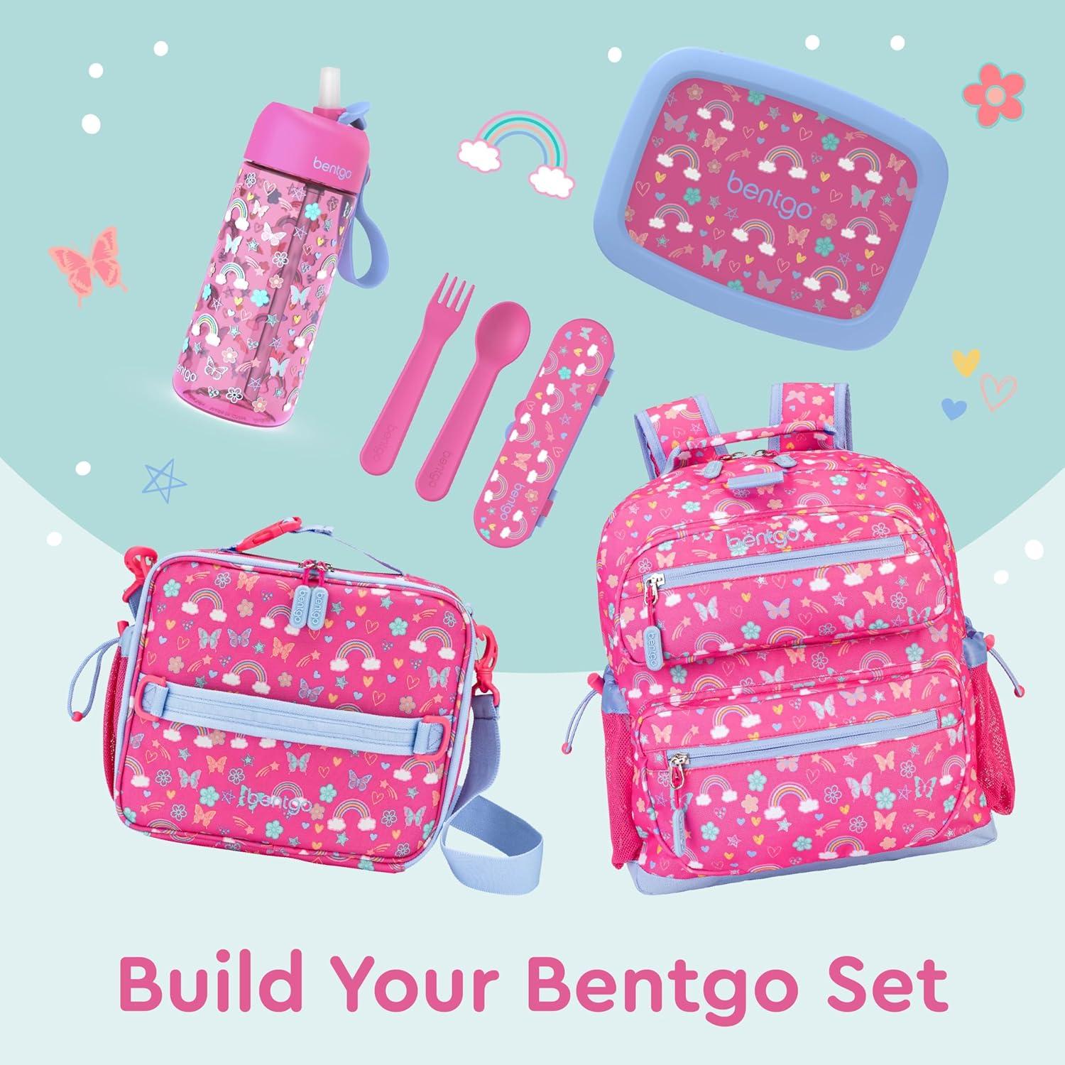 imageBentgo Kids Lunch Bag Whimsy amp Wonder Collection Durable DoubleInsulated Lunch Bag for Kids 3 Holds Lunch BoxWater BottleSnacks WaterResistant Fabric amp Zip Pockets Starry SprinkleRainbows Butterflies