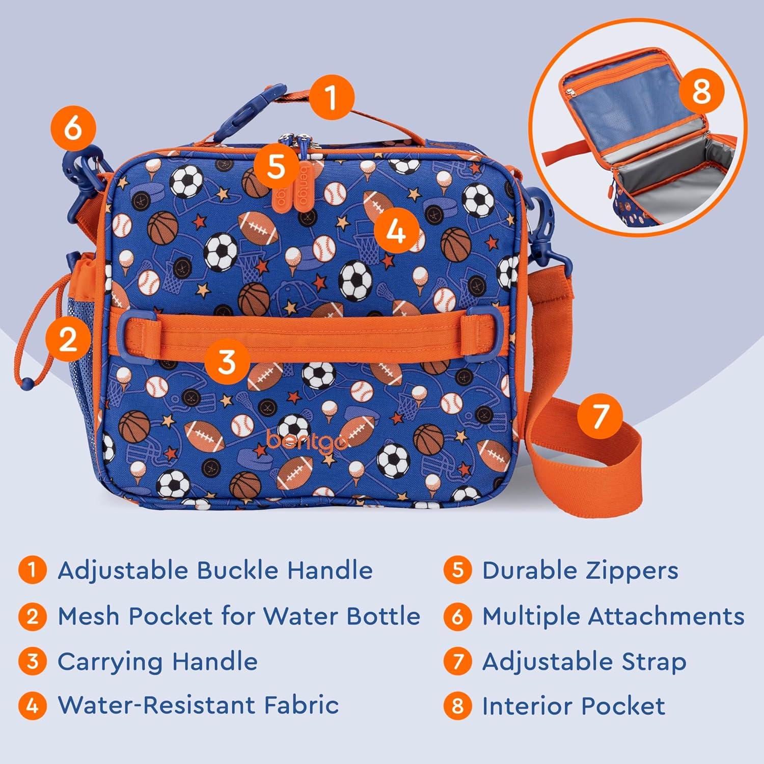 imageBentgo Kids Lunch Bag Whimsy amp Wonder Collection Durable DoubleInsulated Lunch Bag for Kids 3 Holds Lunch BoxWater BottleSnacks WaterResistant Fabric amp Zip Pockets Starry SprinkleSports