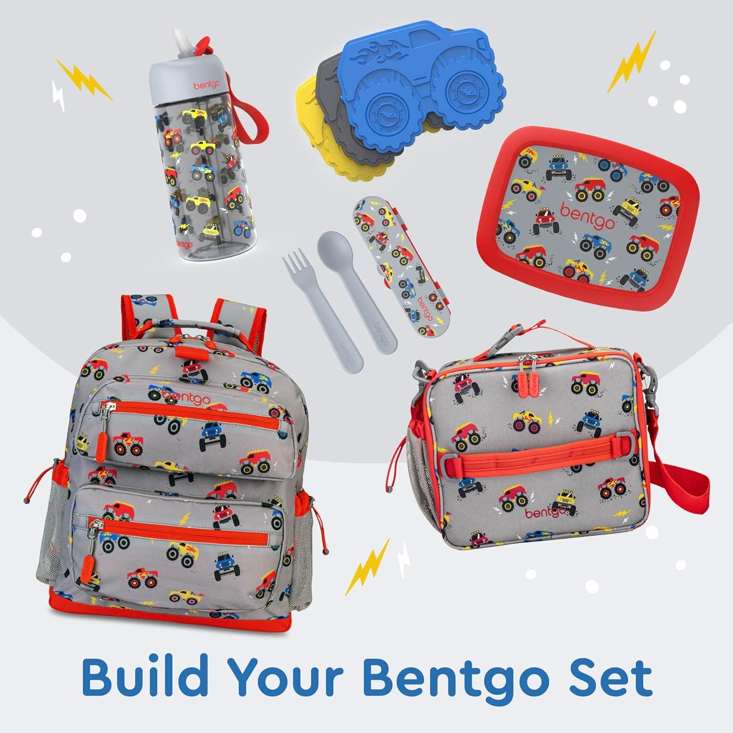 imageBentgo Kids Lunch Bag Whimsy amp Wonder Collection Durable DoubleInsulated Lunch Bag for Kids 3 Holds Lunch BoxWater BottleSnacks WaterResistant Fabric amp Zip Pockets Starry SprinkleTrucks