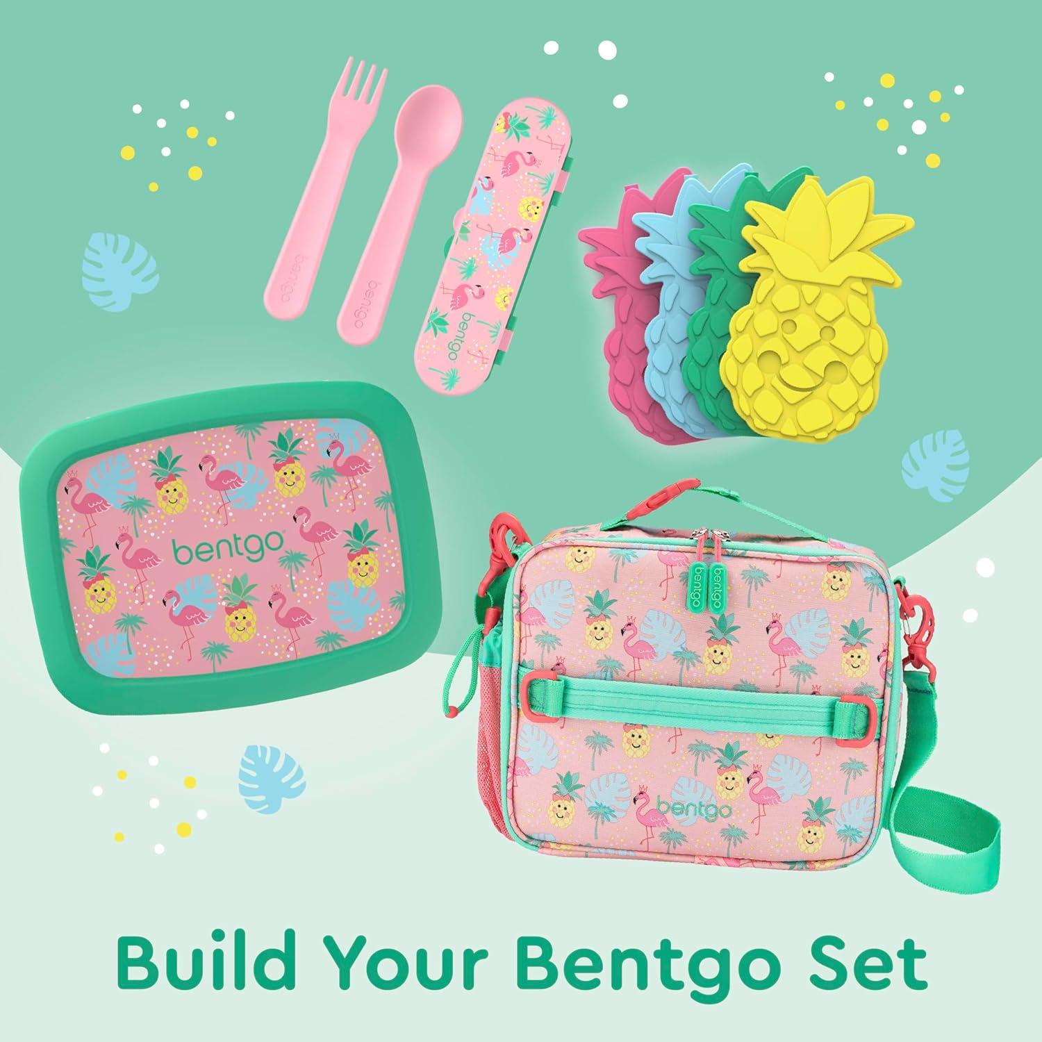 imageBentgo Kids Lunch Bag Whimsy amp Wonder Collection Durable DoubleInsulated Lunch Bag for Kids 3 Holds Lunch BoxWater BottleSnacks WaterResistant Fabric amp Zip Pockets Starry SprinkleTropical
