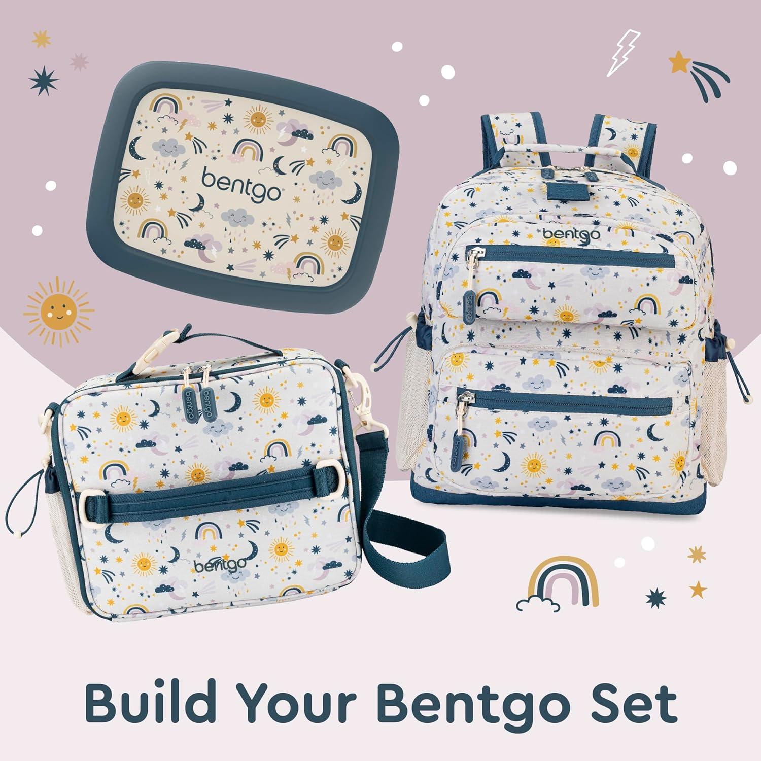imageBentgo Kids Lunch Bag Whimsy amp Wonder Collection Durable DoubleInsulated Lunch Bag for Kids 3 Holds Lunch BoxWater BottleSnacks WaterResistant Fabric amp Zip Pockets Starry SprinkleFriendly Skies