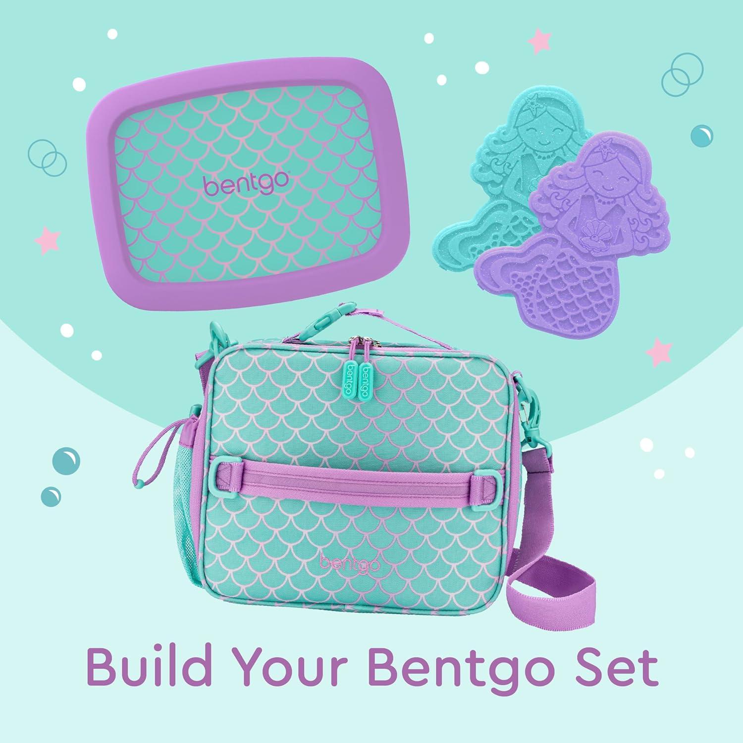 imageBentgo Kids Lunch Bag Whimsy amp Wonder Collection Durable DoubleInsulated Lunch Bag for Kids 3 Holds Lunch BoxWater BottleSnacks WaterResistant Fabric amp Zip Pockets Starry SprinkleMermaid