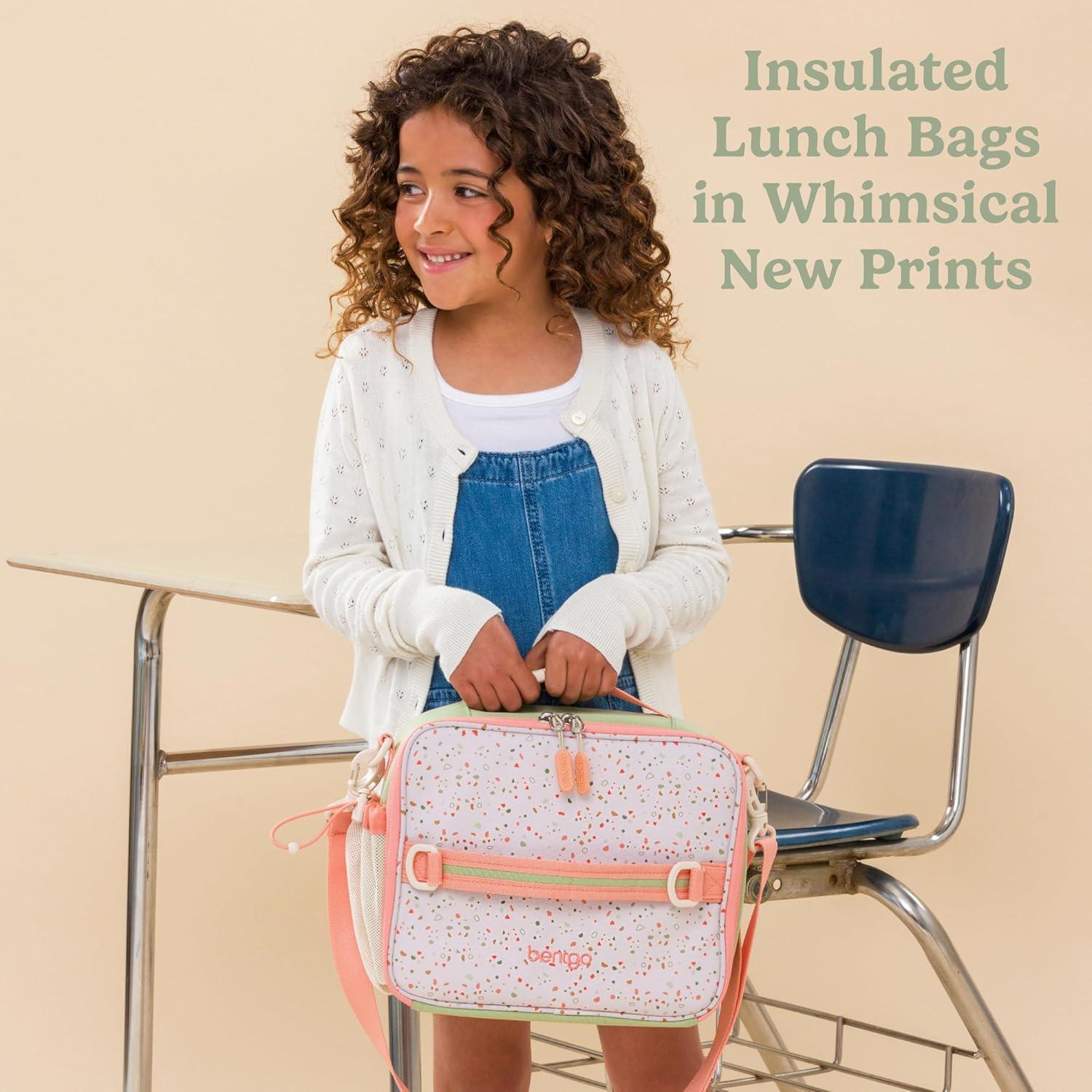 imageBentgo Kids Lunch Bag Whimsy amp Wonder Collection Durable DoubleInsulated Lunch Bag for Kids 3 Holds Lunch BoxWater BottleSnacks WaterResistant Fabric amp Zip Pockets Starry SprinkleGeo Speckle