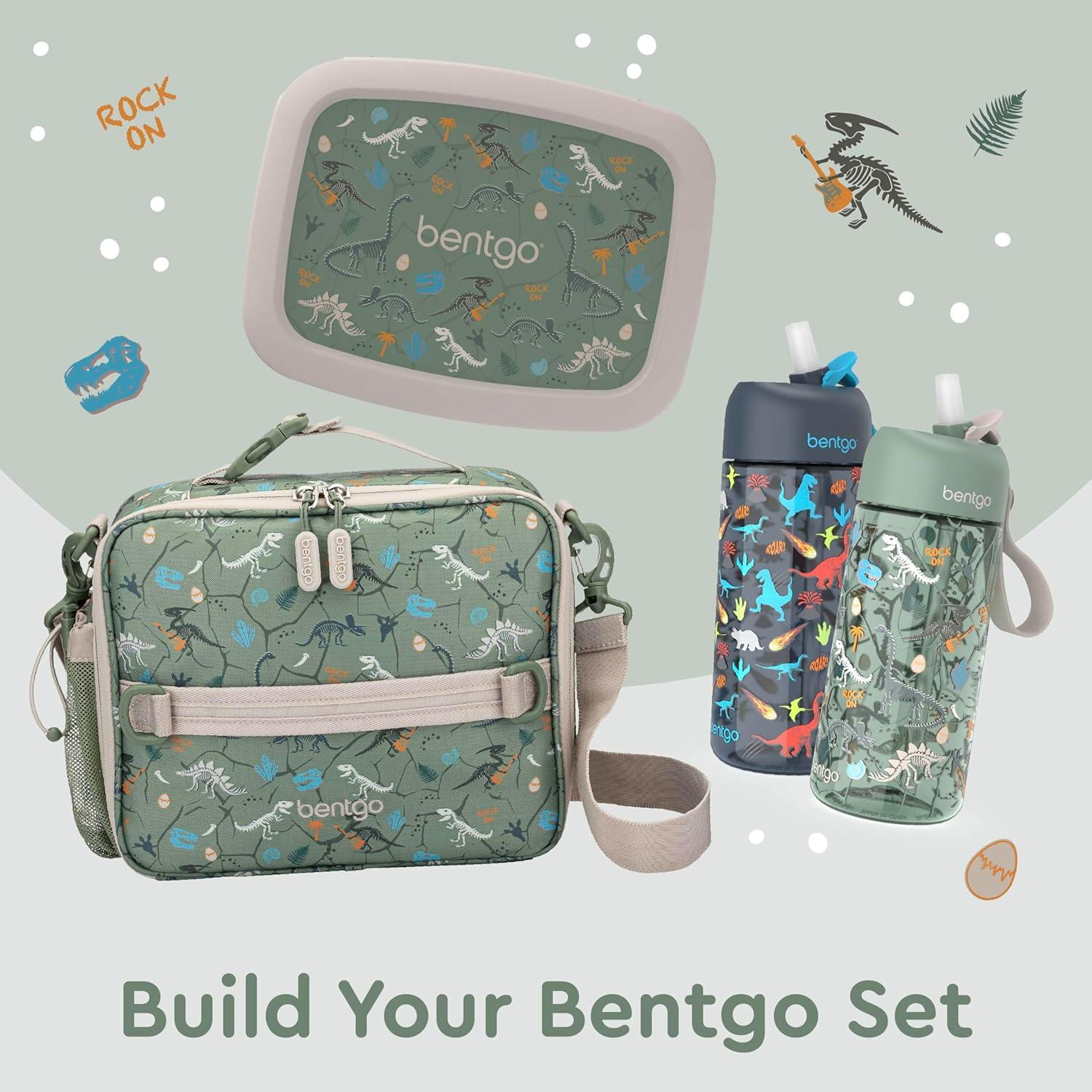 imageBentgo Kids Lunch Bag Whimsy amp Wonder Collection Durable DoubleInsulated Lunch Bag for Kids 3 Holds Lunch BoxWater BottleSnacks WaterResistant Fabric amp Zip Pockets Starry SprinkleDino Fossils