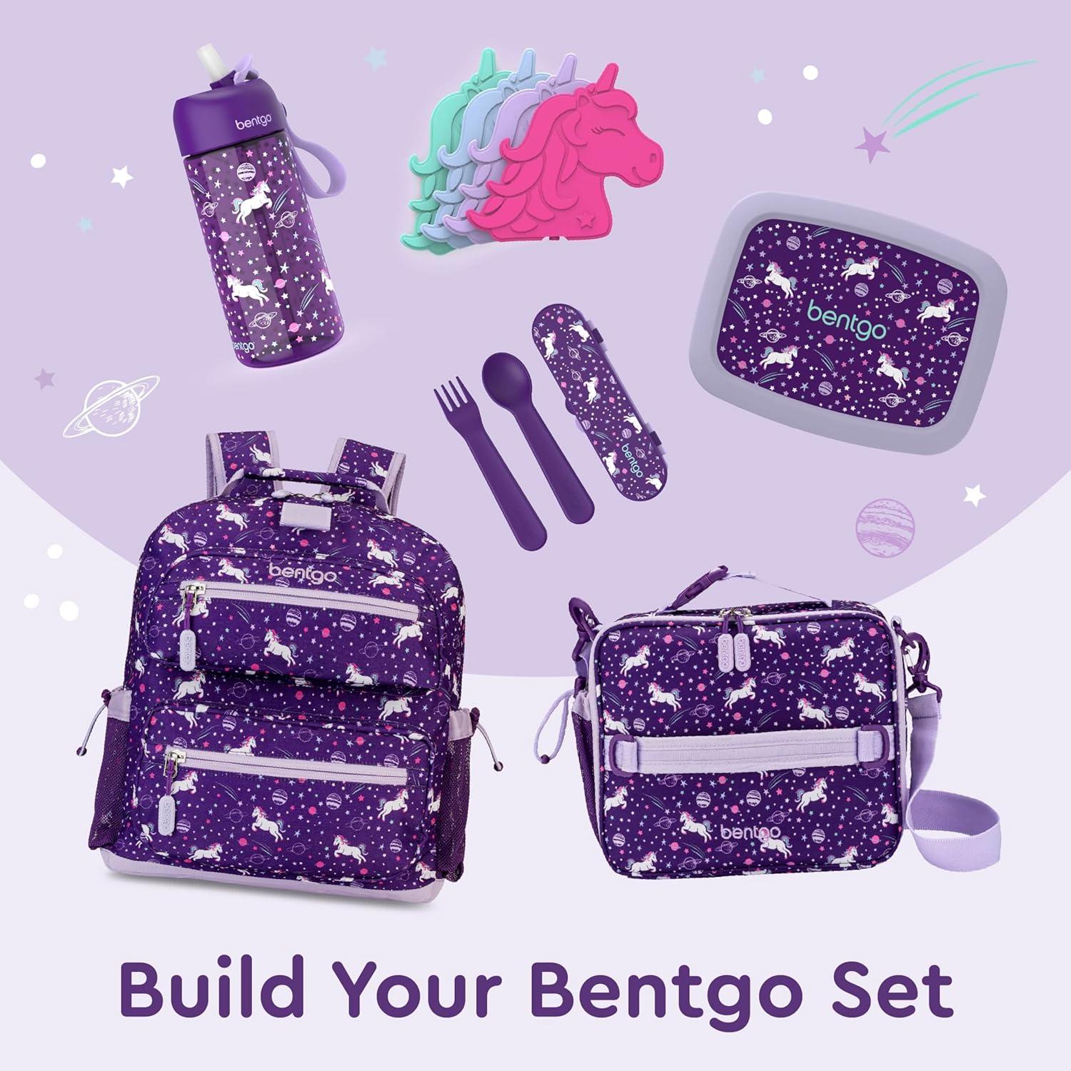 imageBentgo Kids Lunch Bag Whimsy amp Wonder Collection Durable DoubleInsulated Lunch Bag for Kids 3 Holds Lunch BoxWater BottleSnacks WaterResistant Fabric amp Zip Pockets Starry SprinkleUnicorn