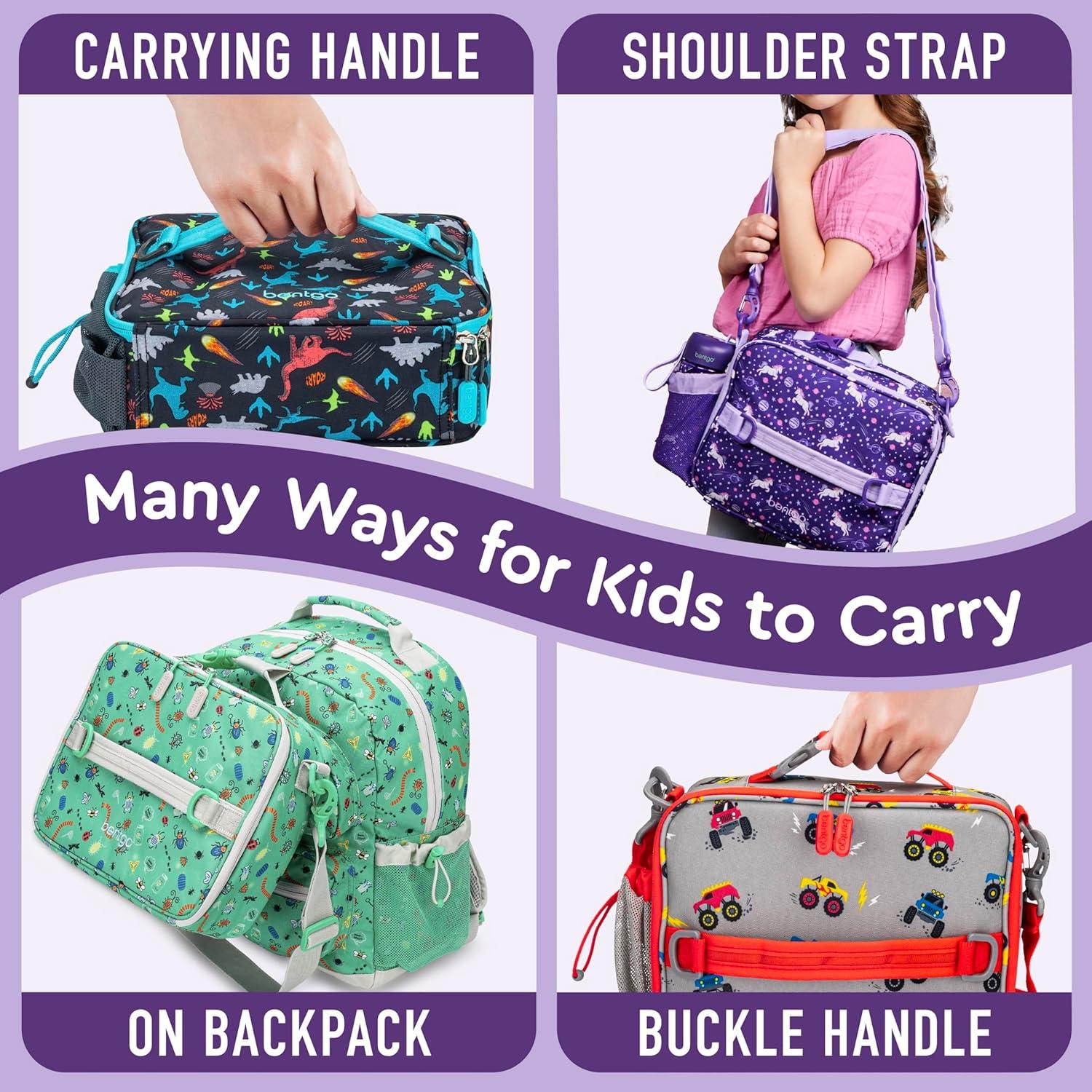 imageBentgo Kids Lunch Bag Whimsy amp Wonder Collection Durable DoubleInsulated Lunch Bag for Kids 3 Holds Lunch BoxWater BottleSnacks WaterResistant Fabric amp Zip Pockets Starry SprinkleUnicorn