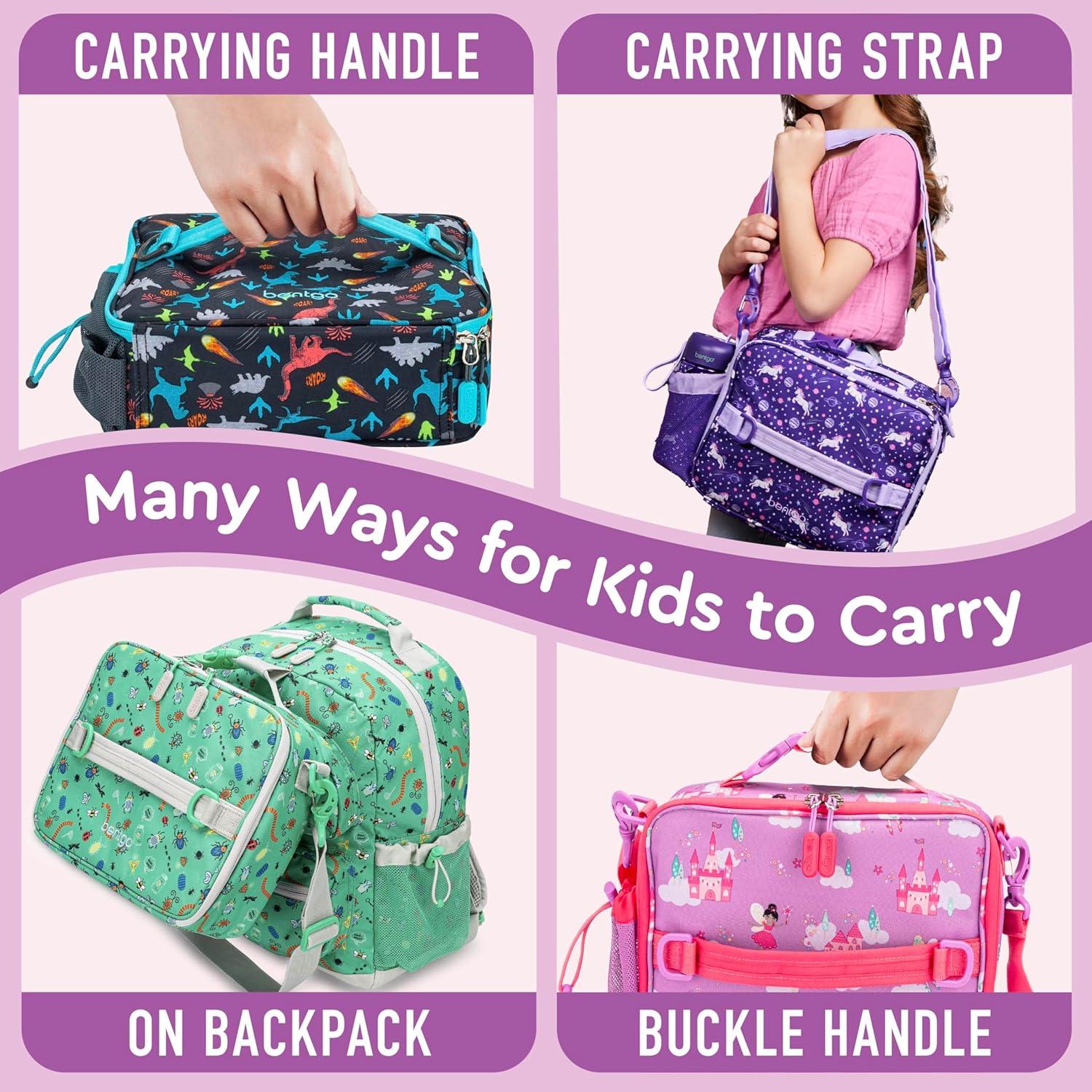 imageBentgo Kids Lunch Bag Whimsy amp Wonder Collection Durable DoubleInsulated Lunch Bag for Kids 3 Holds Lunch BoxWater BottleSnacks WaterResistant Fabric amp Zip Pockets Starry SprinkleFairies