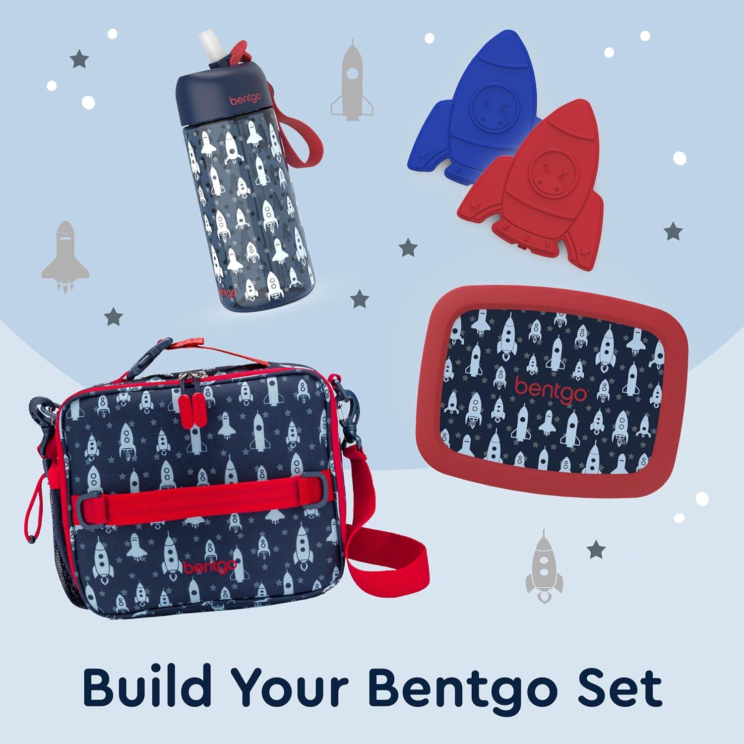 imageBentgo Kids Lunch Bag Whimsy amp Wonder Collection Durable DoubleInsulated Lunch Bag for Kids 3 Holds Lunch BoxWater BottleSnacks WaterResistant Fabric amp Zip Pockets Starry SprinkleRocket