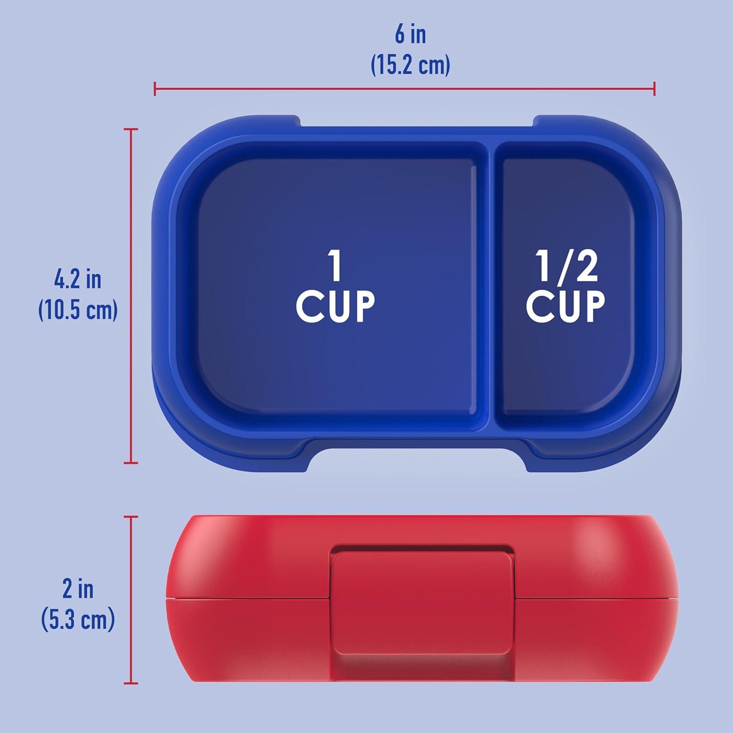 imageBentgo Kids Snack 2 Compartment LeakProof Bento Box Container for Snacks and Small Meals EasyOpen Latch Dishwasher Safe BPAFree for School Daycare amp Sports Ideal for Ages 3 FuchsiaTealRedRoyal