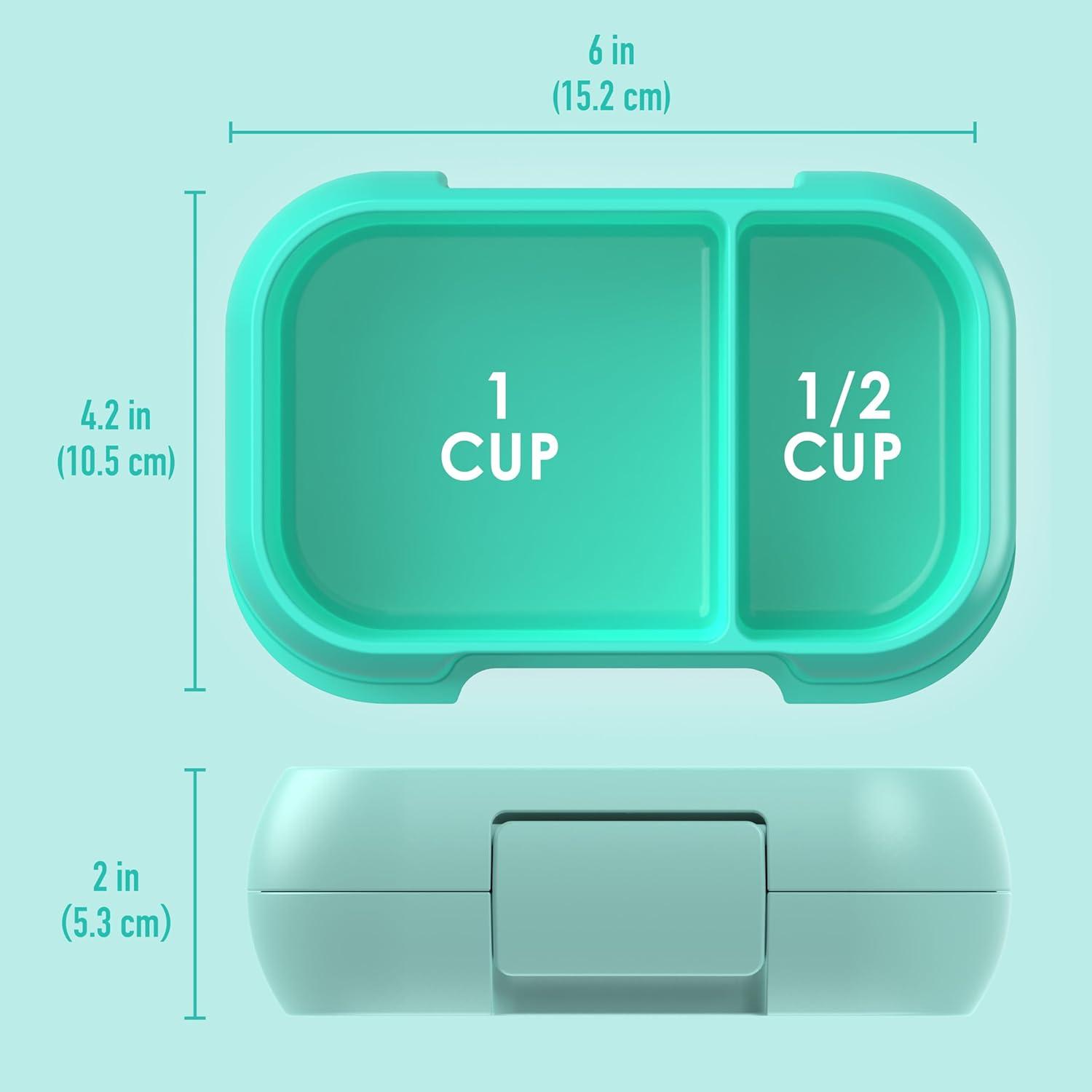 imageBentgo Kids Snack 2 Compartment LeakProof Bento Box Container for Snacks and Small Meals EasyOpen Latch Dishwasher Safe BPAFree for School Daycare amp Sports Ideal for Ages 3 FuchsiaTealAqua