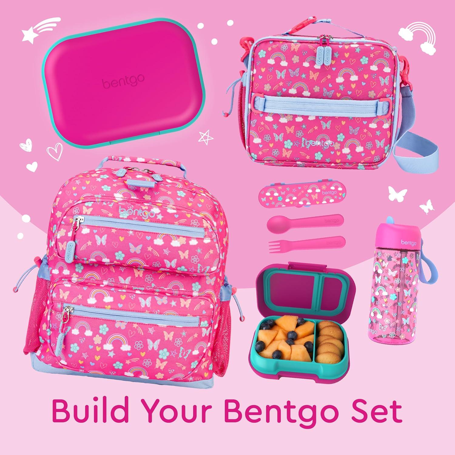 imageBentgo Kids Snack 2 Compartment LeakProof Bento Box Container for Snacks and Small Meals EasyOpen Latch Dishwasher Safe BPAFree for School Daycare amp Sports Ideal for Ages 3 FuchsiaTealFuchsiaTeal