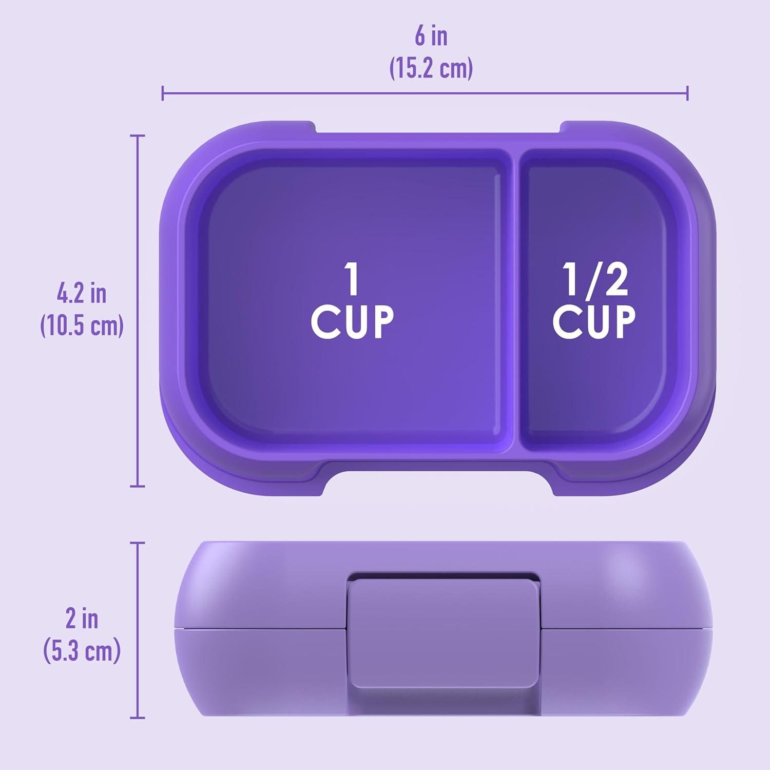 imageBentgo Kids Snack 2 Compartment LeakProof Bento Box Container for Snacks and Small Meals EasyOpen Latch Dishwasher Safe BPAFree for School Daycare amp Sports Ideal for Ages 3 FuchsiaTealPurple