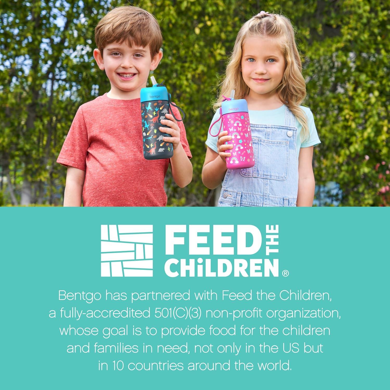 imageBentgo Kids Stainless Steel Insulated Water Bottle LeakProof Keeps Cool for 12 Hours Durable BPAFree Dishwasher Safe 14 oz Cup for Ages 3 for SchoolSportsDaycare UnicornDinosaur