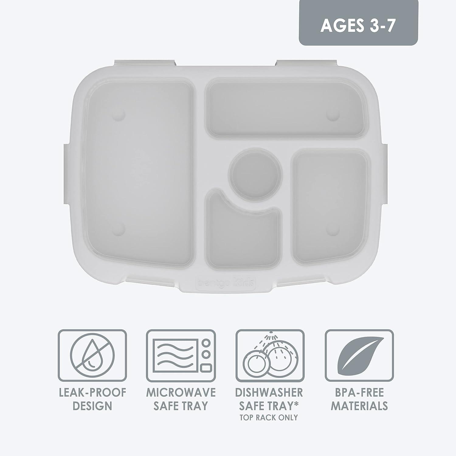 imageBentgo Kids Tray with Transparent Cover Reusable BPAFree 5Compartment Meal Prep Container with BuiltIn Portion Control for Healthy Meals At Home amp On the Go Confetti Edition Abyss BlueGlitter Edition Silver