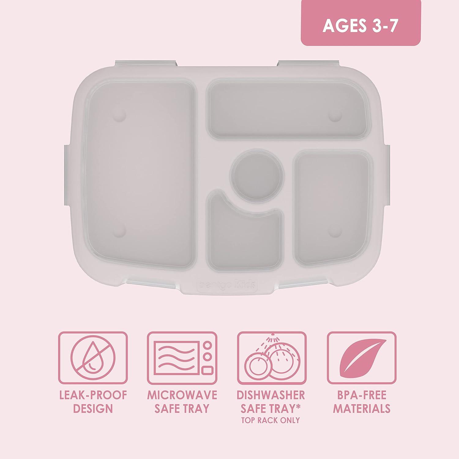 imageBentgo Kids Tray with Transparent Cover Reusable BPAFree 5Compartment Meal Prep Container with BuiltIn Portion Control for Healthy Meals At Home amp On the Go Confetti Edition Abyss BlueGlitter Edition Petal Pink
