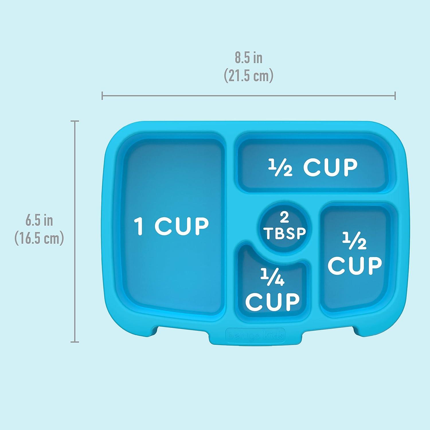 imageBentgo Kids Tray with Transparent Cover Reusable BPAFree 5Compartment Meal Prep Container with BuiltIn Portion Control for Healthy Meals At Home amp On the Go Confetti Edition Abyss BlueConfetti Edition Abyss Blue