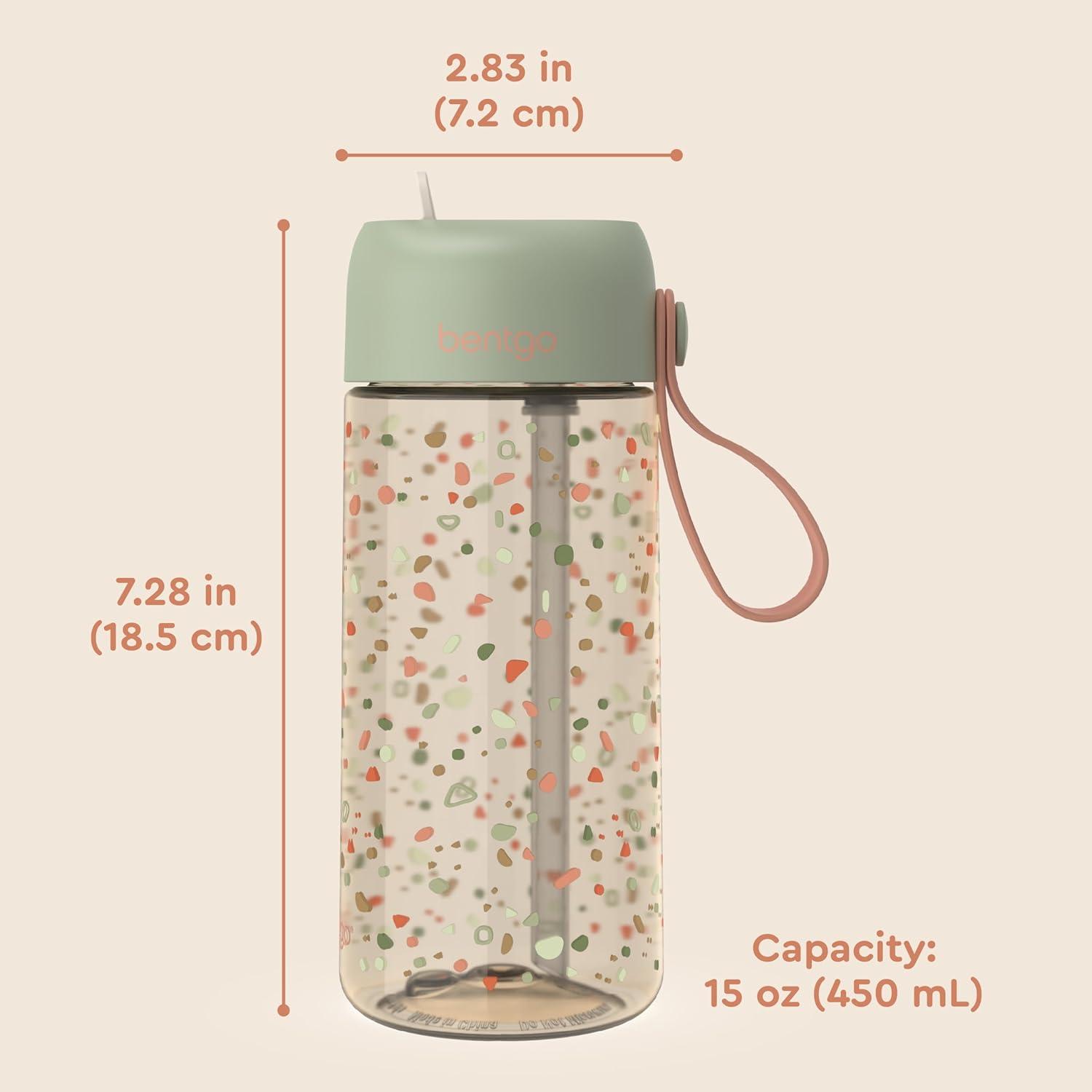 imageBentgo Kids Water Bottle LeakProof Durable Tritan BPAFree 15 oz Cup for KidsToddlers Ages 3 Bite amp Sip Spout Carrying Handle amp Dishwasher Safe for School Sports Daycare amp Camp TrucksGeo Speckle