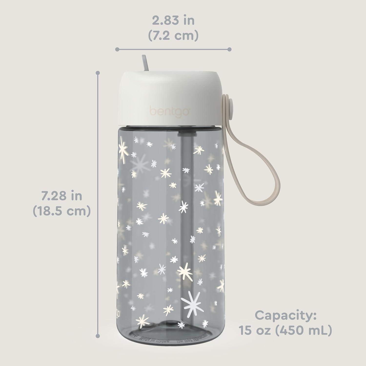 imageBentgo Kids Water Bottle LeakProof Durable Tritan BPAFree 15 oz Cup for KidsToddlers Ages 3 Bite amp Sip Spout Carrying Handle amp Dishwasher Safe for School Sports Daycare amp Camp TrucksStarry Sprinkle