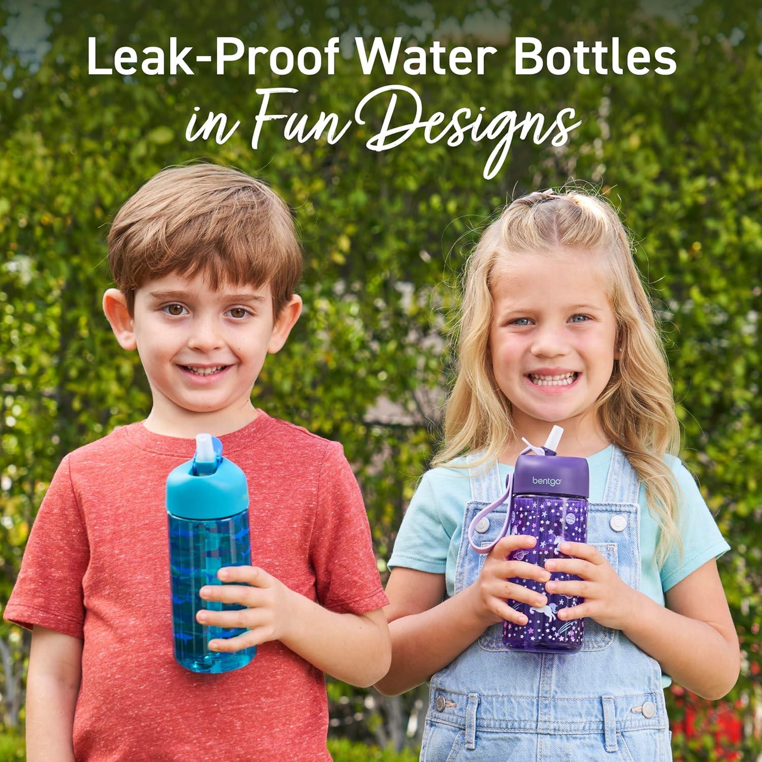 imageBentgo Kids Water Bottle LeakProof Durable Tritan BPAFree 15 oz Cup for KidsToddlers Ages 3 Bite amp Sip Spout Carrying Handle amp Dishwasher Safe for School Sports Daycare amp Camp TrucksUnicorn