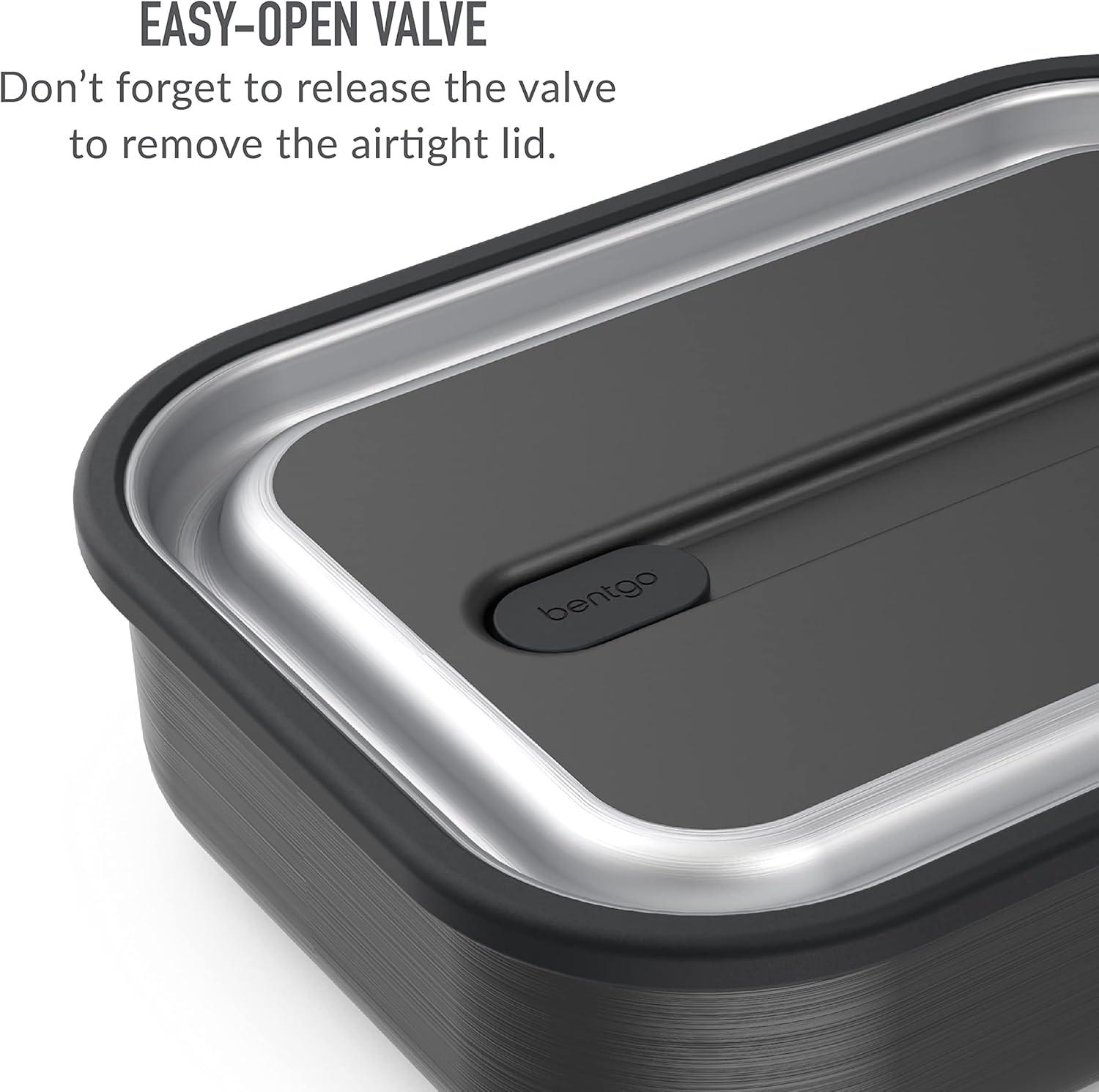 imageBentgo MicroSteel LeakProof Lunch Box MicrowaveSafe OvenSafe BentoStyle Container with Removable Divider Airtight Lid Sustainable Design Odor amp Stain Resistant Rose GoldCarbon Black