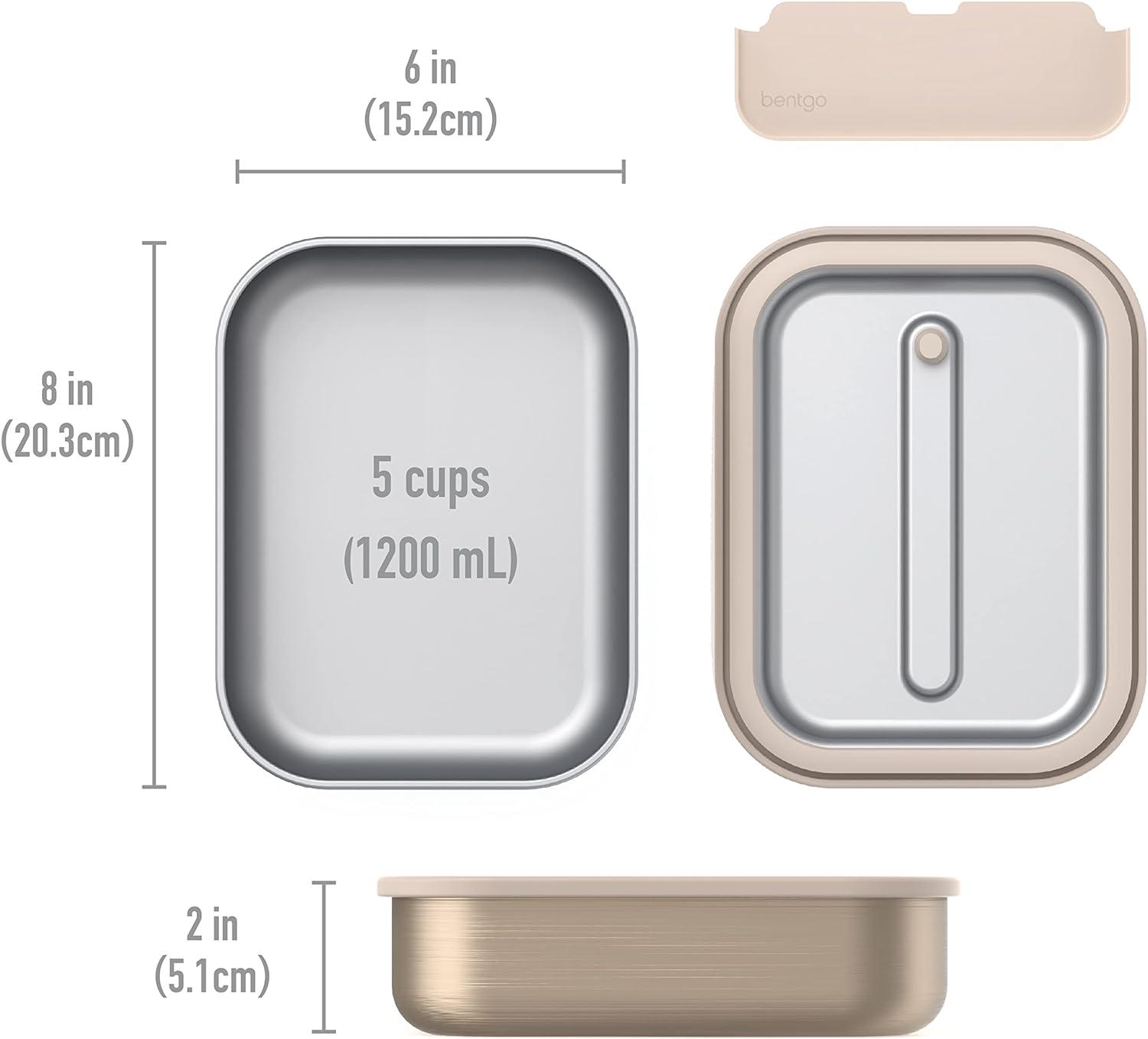 imageBentgo MicroSteel LeakProof Lunch Box MicrowaveSafe OvenSafe BentoStyle Container with Removable Divider Airtight Lid Sustainable Design Odor amp Stain Resistant Rose GoldGold