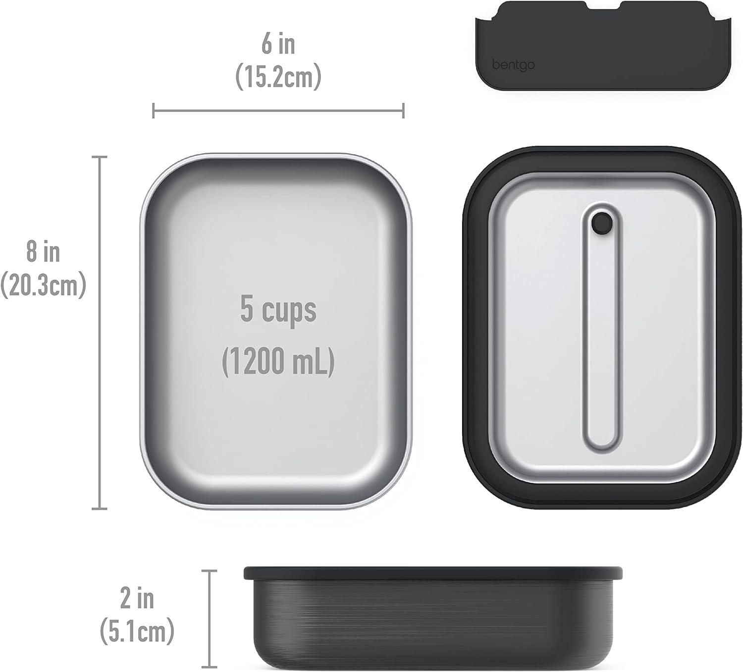 imageBentgo MicroSteel LeakProof Lunch Box MicrowaveSafe OvenSafe BentoStyle Container with Removable Divider Airtight Lid Sustainable Design Odor amp Stain Resistant Rose GoldCarbon Black