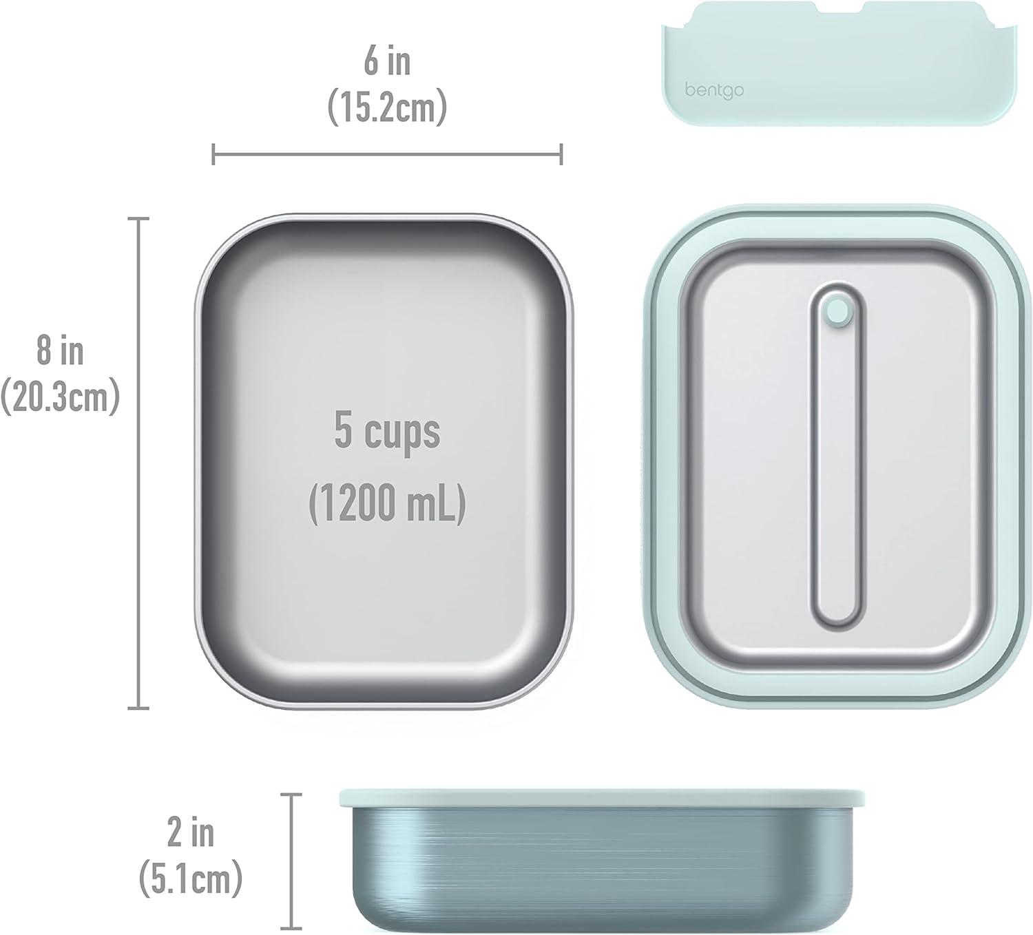 imageBentgo MicroSteel LeakProof Lunch Box MicrowaveSafe OvenSafe BentoStyle Container with Removable Divider Airtight Lid Sustainable Design Odor amp Stain Resistant Rose GoldAqua