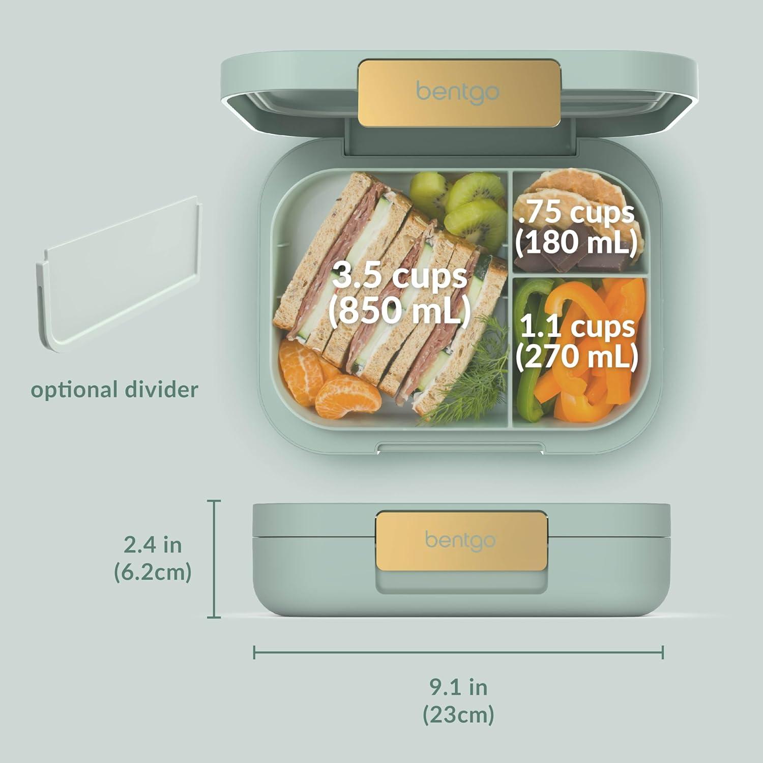 imageBentgo Modern Adult amp Teen Bento Lunch Box 34 Compartments LeakResistant 55 Cup Capacity44 fl oz Improved Locking Clips Reusable BPAFree DishwasherMicrowave Safe Tray Mint GreenMint Green