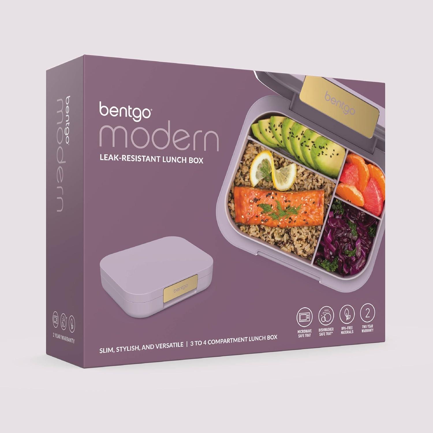 imageBentgo Modern Adult amp Teen Bento Lunch Box 34 Compartments LeakResistant 55 Cup Capacity44 fl oz Improved Locking Clips Reusable BPAFree DishwasherMicrowave Safe Tray Mint GreenOrchid