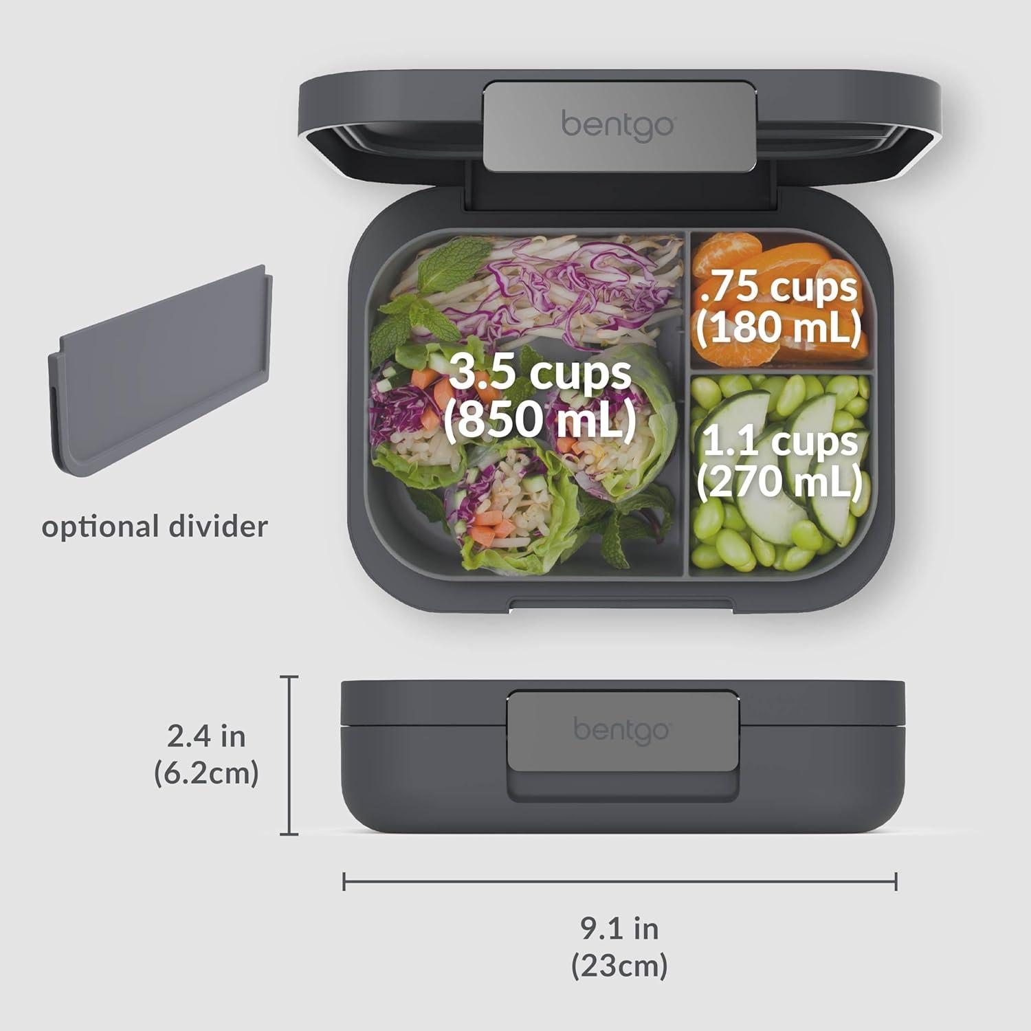 imageBentgo Modern Adult amp Teen Bento Lunch Box 34 Compartments LeakResistant 55 Cup Capacity44 fl oz Improved Locking Clips Reusable BPAFree DishwasherMicrowave Safe Tray Mint GreenDark Gray