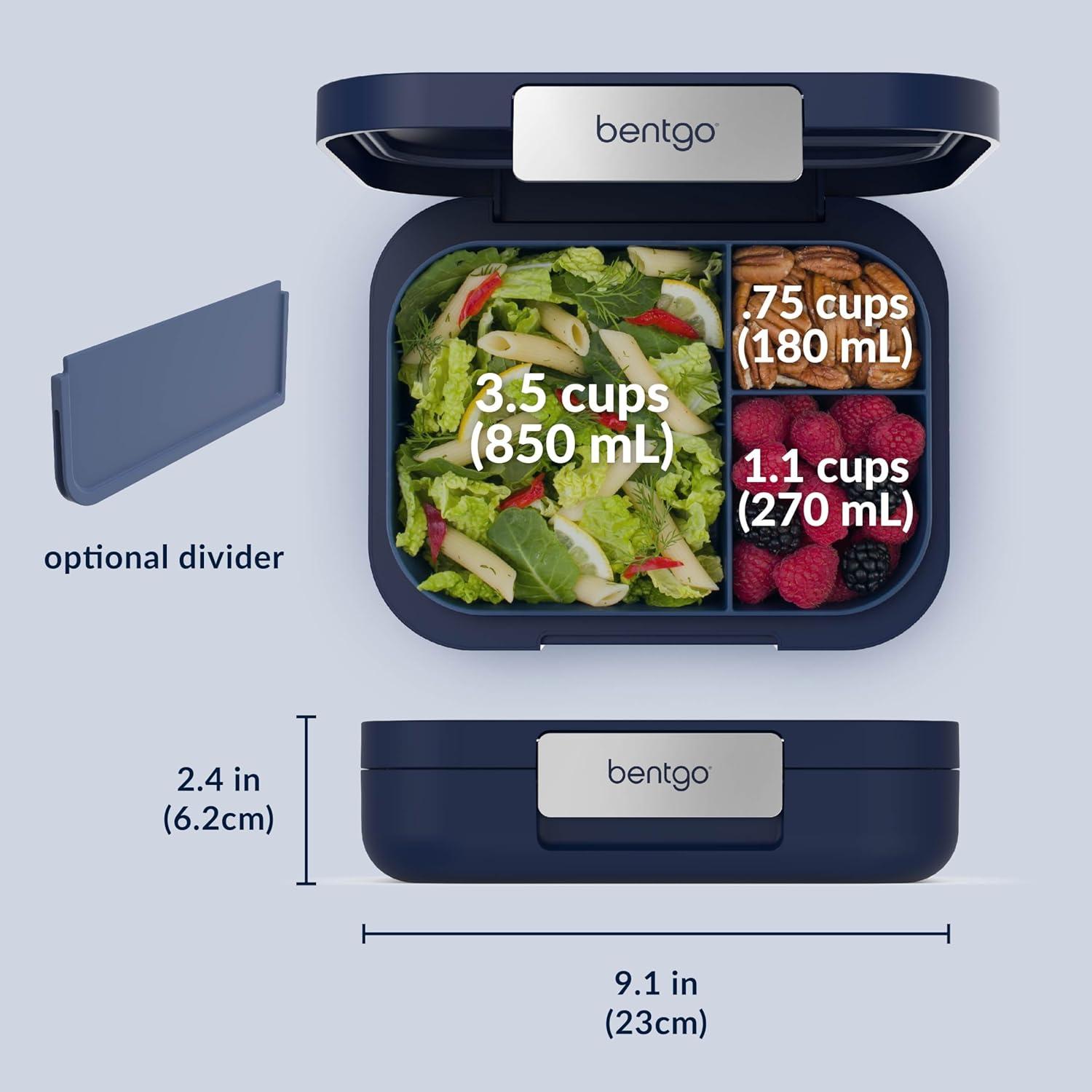 imageBentgo Modern Adult amp Teen Bento Lunch Box 34 Compartments LeakResistant 55 Cup Capacity44 fl oz Improved Locking Clips Reusable BPAFree DishwasherMicrowave Safe Tray Mint GreenNavy