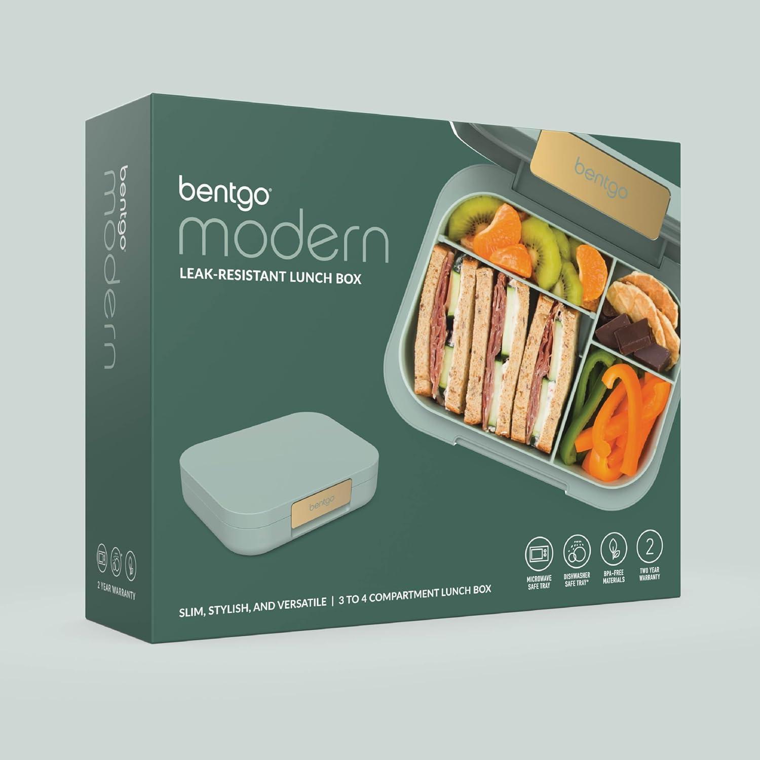 imageBentgo Modern Adult amp Teen Bento Lunch Box 34 Compartments LeakResistant 55 Cup Capacity44 fl oz Improved Locking Clips Reusable BPAFree DishwasherMicrowave Safe Tray Mint GreenMint Green