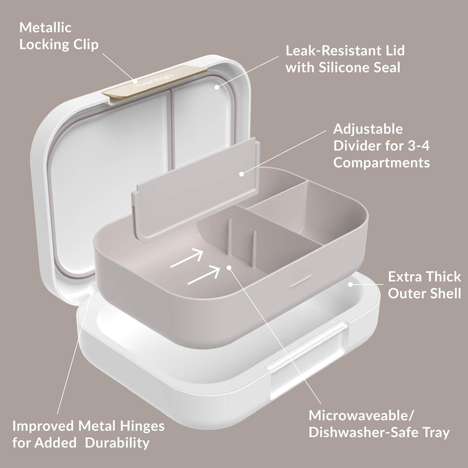 imageBentgo Modern Adult amp Teen Bento Lunch Box 34 Compartments LeakResistant 55 Cup Capacity44 fl oz Improved Locking Clips Reusable BPAFree DishwasherMicrowave Safe Tray Mint GreenWhite