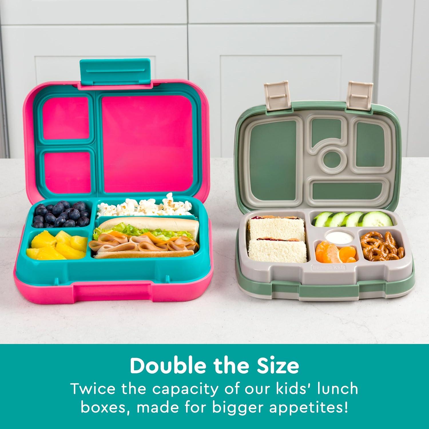 imageBentgo Pop LeakProof Lunch Box amp Removable Divider for Ages 8 amp Teens Lunch Container Holds 5 Cups of Food 34 Compartments MicrowaveDishwasher Safe 2 Year Warranty PeriwinklePinkBright CoralTeal
