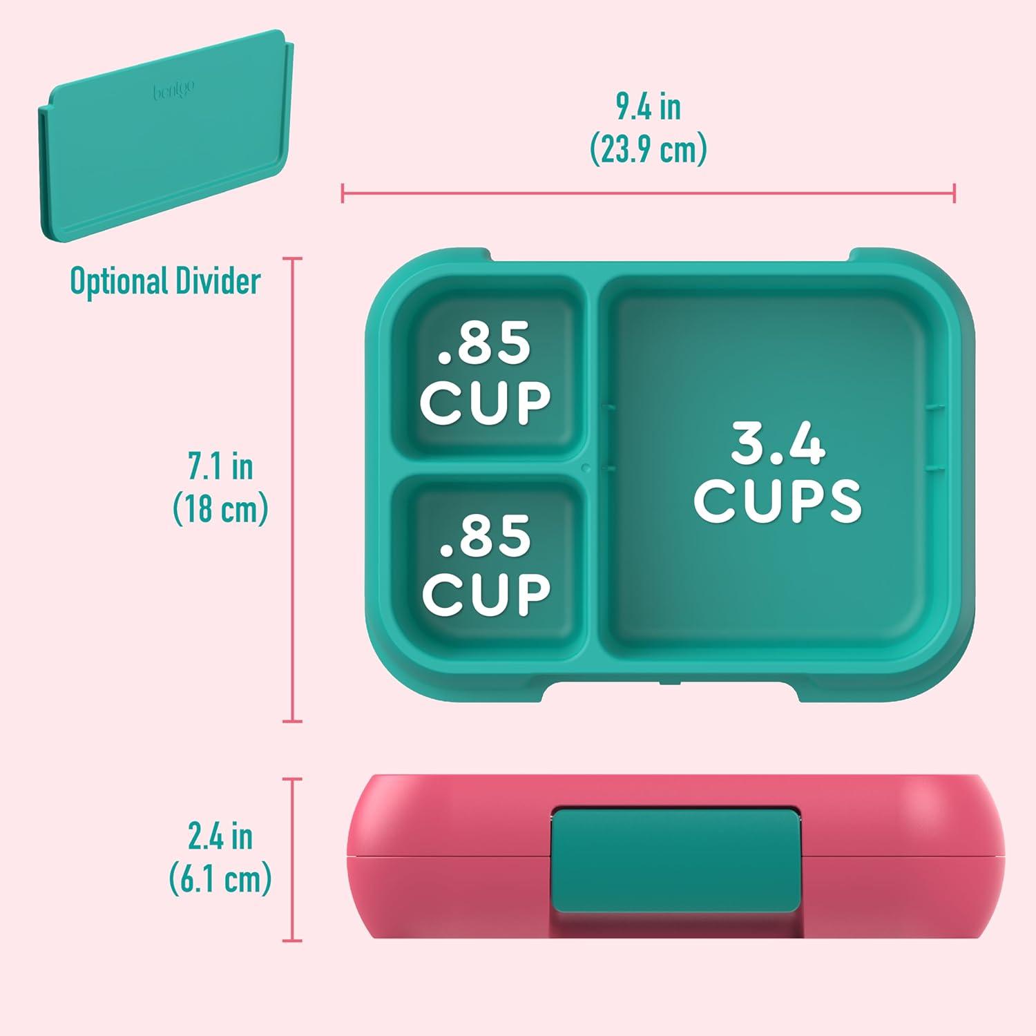 imageBentgo Pop LeakProof Lunch Box amp Removable Divider for Ages 8 amp Teens Lunch Container Holds 5 Cups of Food 34 Compartments MicrowaveDishwasher Safe 2 Year Warranty PeriwinklePinkBright CoralTeal