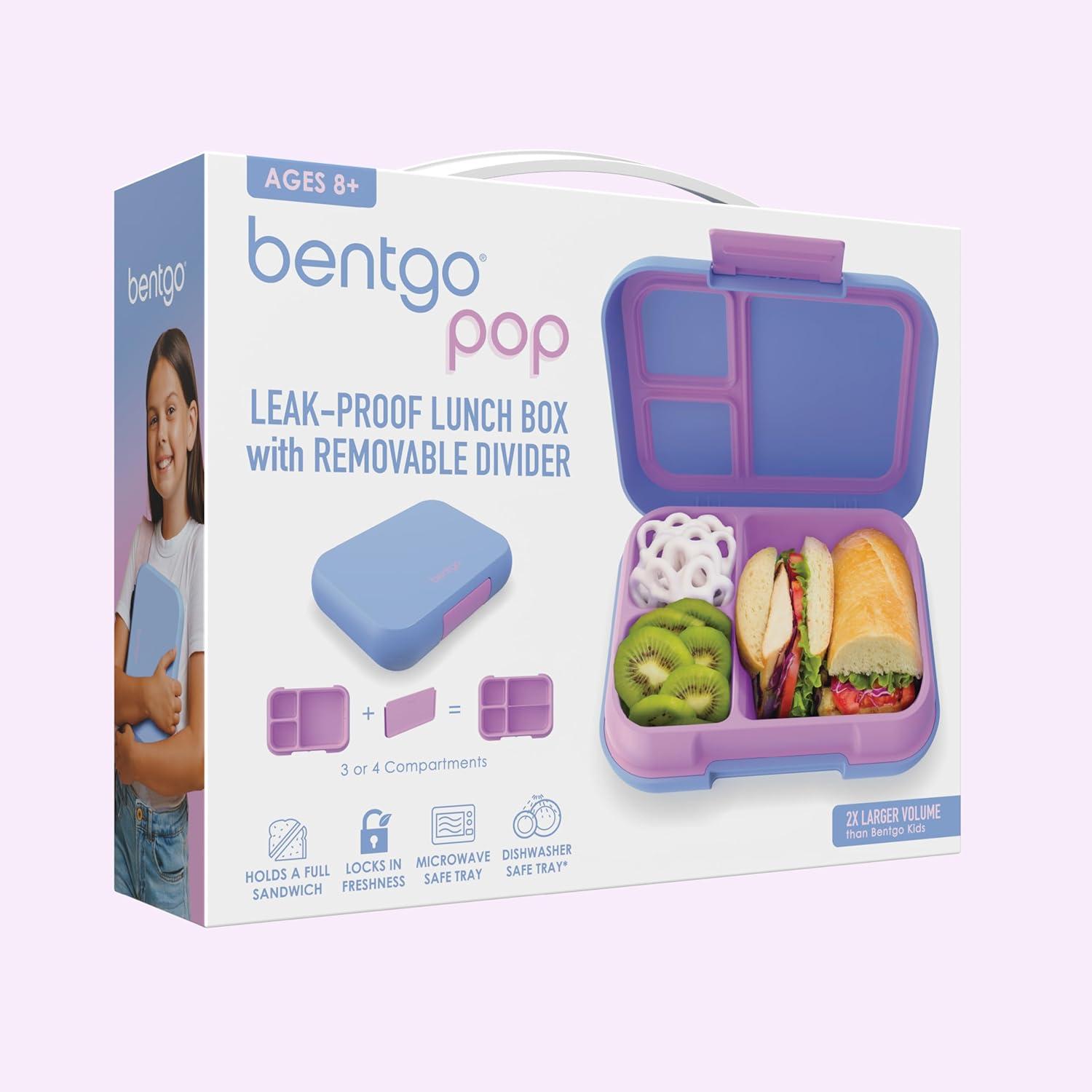 imageBentgo Pop LeakProof Lunch Box amp Removable Divider for Ages 8 amp Teens Lunch Container Holds 5 Cups of Food 34 Compartments MicrowaveDishwasher Safe 2 Year Warranty PeriwinklePinkPeriwinklePink