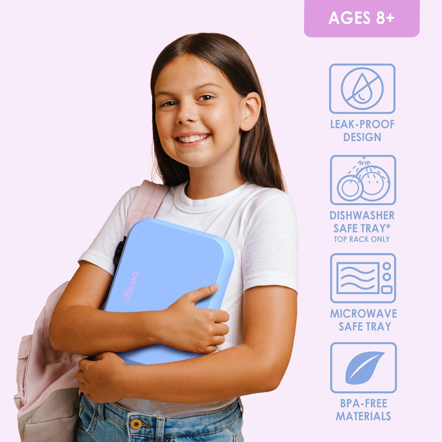 imageBentgo Pop LeakProof Lunch Box amp Removable Divider for Ages 8 amp Teens Lunch Container Holds 5 Cups of Food 34 Compartments MicrowaveDishwasher Safe 2 Year Warranty PeriwinklePinkPeriwinklePink