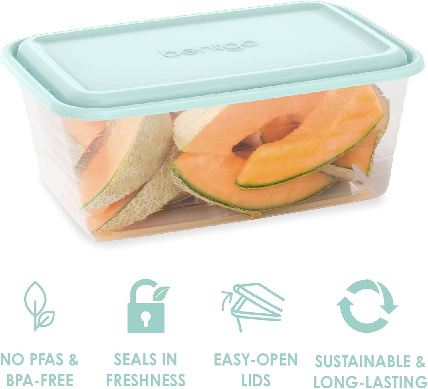 imageBentgo Prep 20Piece DeepDish Storage Containers ExtraLarge 8Cup Capacity for Meal Prep amp Leftovers Reusable PFAS amp BPAFree Durable Microwave Freezer amp Dishwasher Safe Aqua Splash