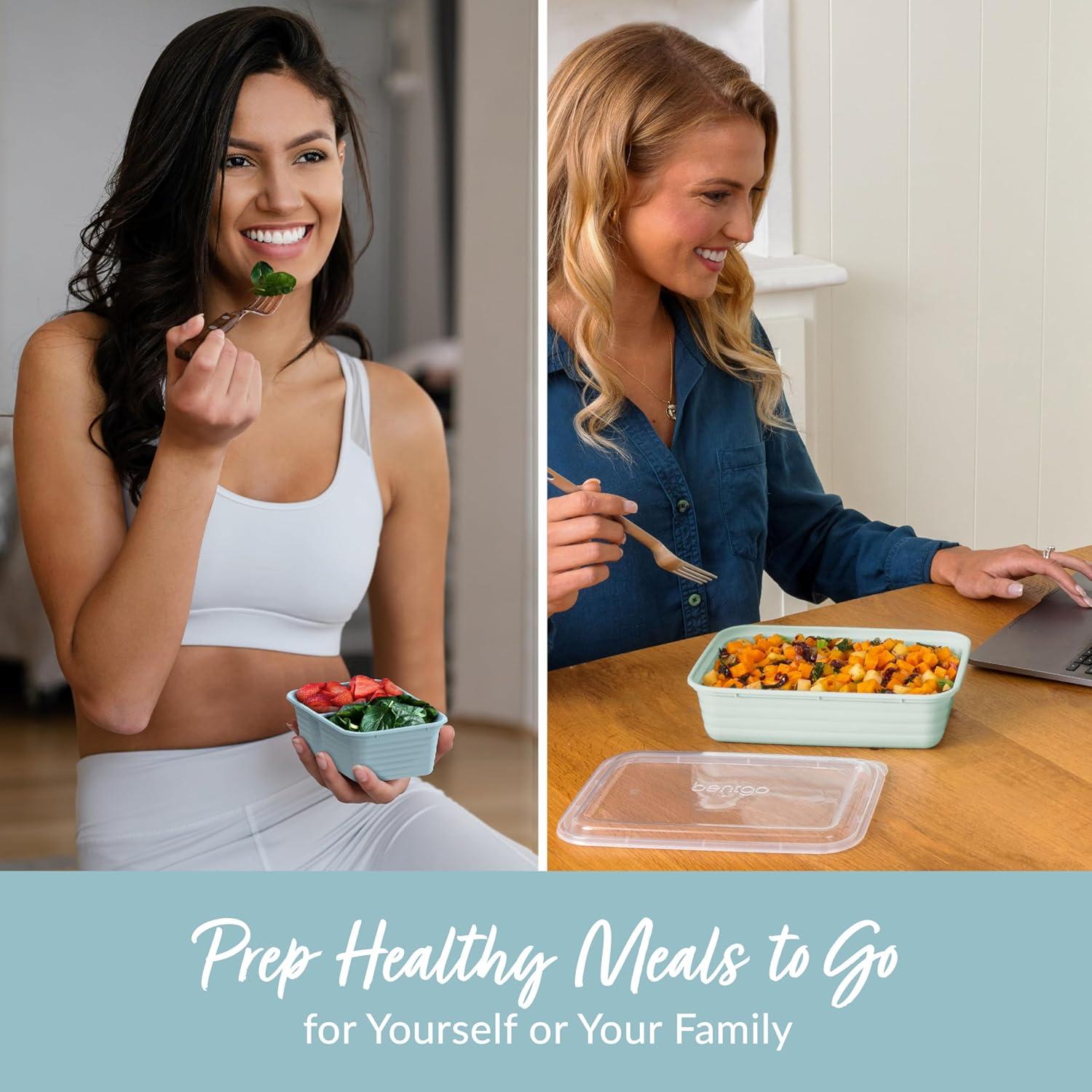 imageBentgo Prep 60Piece Variety Meal Prep Kit Reusable PFAS amp BPAFree Food Containers 1Compartment Trays Prep Bowls amp Snack Boxes Microwave Freezer amp Dishwasher Safe Rich ShadesFloral Pastels