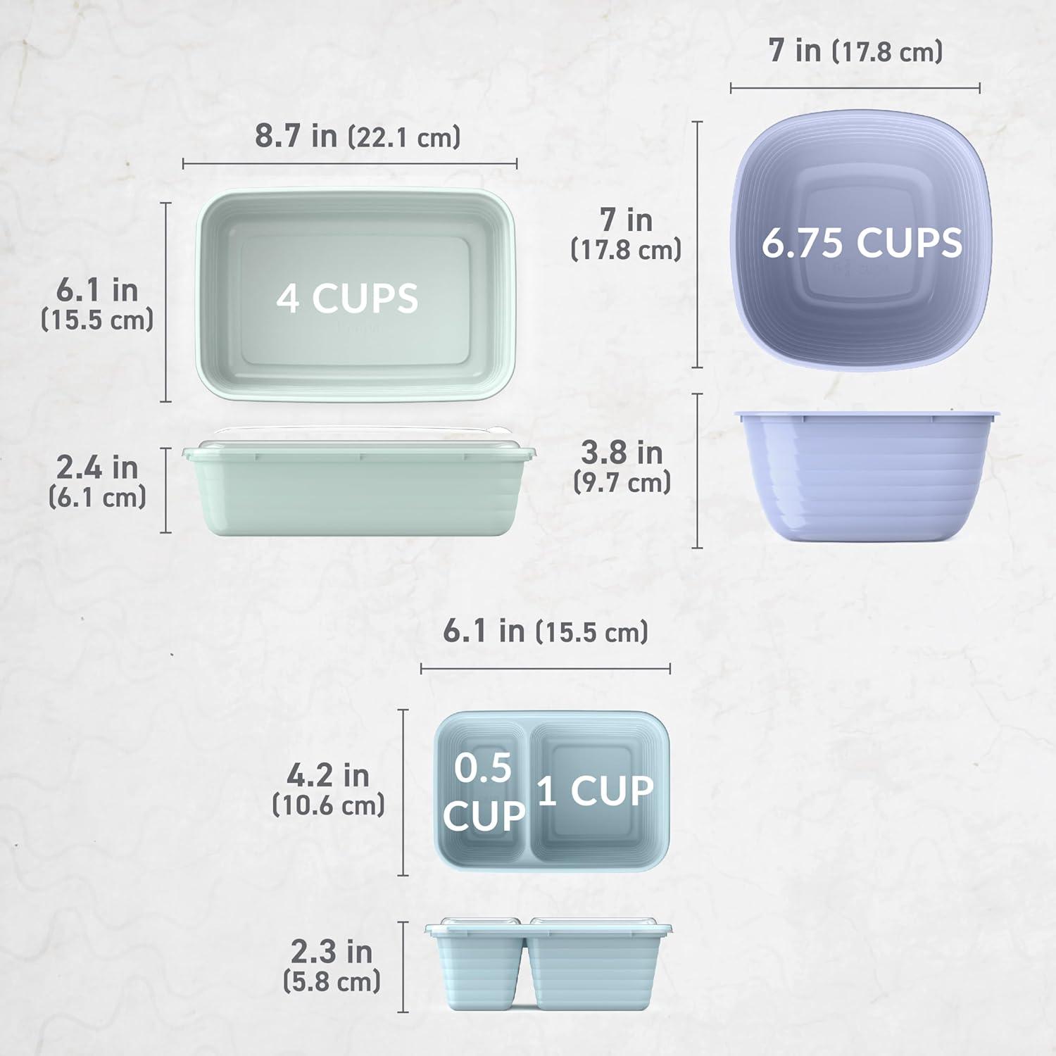 imageBentgo Prep 60Piece Variety Meal Prep Kit Reusable PFAS amp BPAFree Food Containers 1Compartment Trays Prep Bowls amp Snack Boxes Microwave Freezer amp Dishwasher Safe Rich ShadesFloral Pastels
