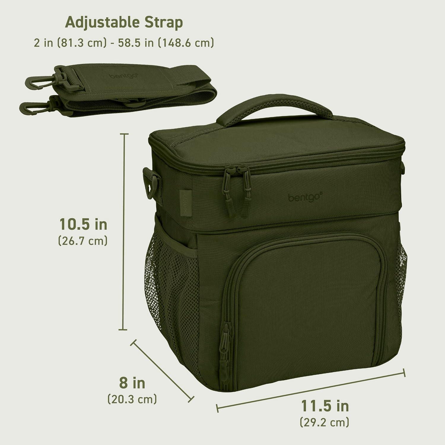 imageBentgo Prep Deluxe Insulated Multimeal Bag Lunch Box Bag Holds 5 Meals Premium Insulation up to 8 Hrs Durable WaterResistant Large Capacity For Adult Meal Prep Navy BlueDark Green