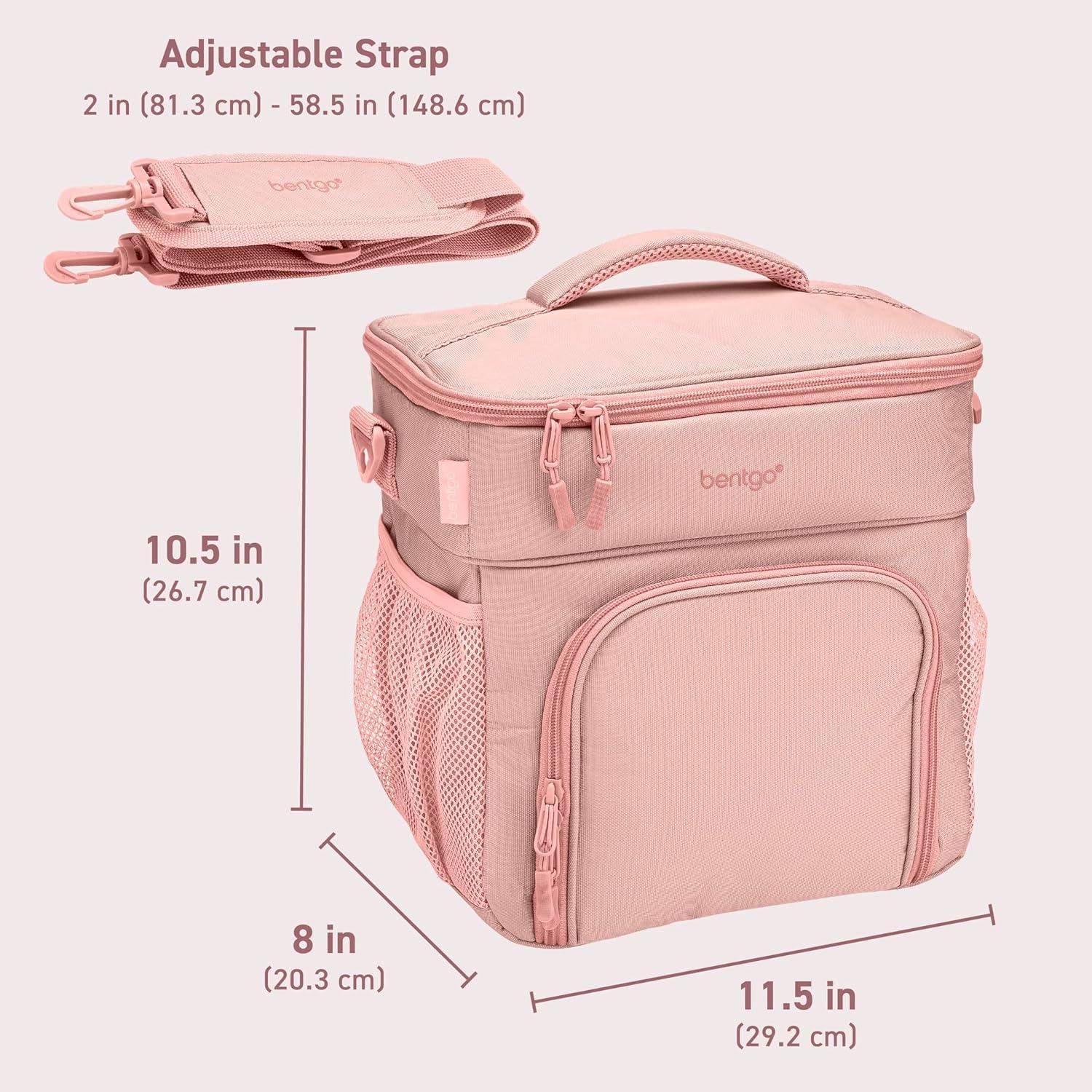 imageBentgo Prep Deluxe Insulated Multimeal Bag Lunch Box Bag Holds 5 Meals Premium Insulation up to 8 Hrs Durable WaterResistant Large Capacity For Adult Meal Prep Navy BlueBlush