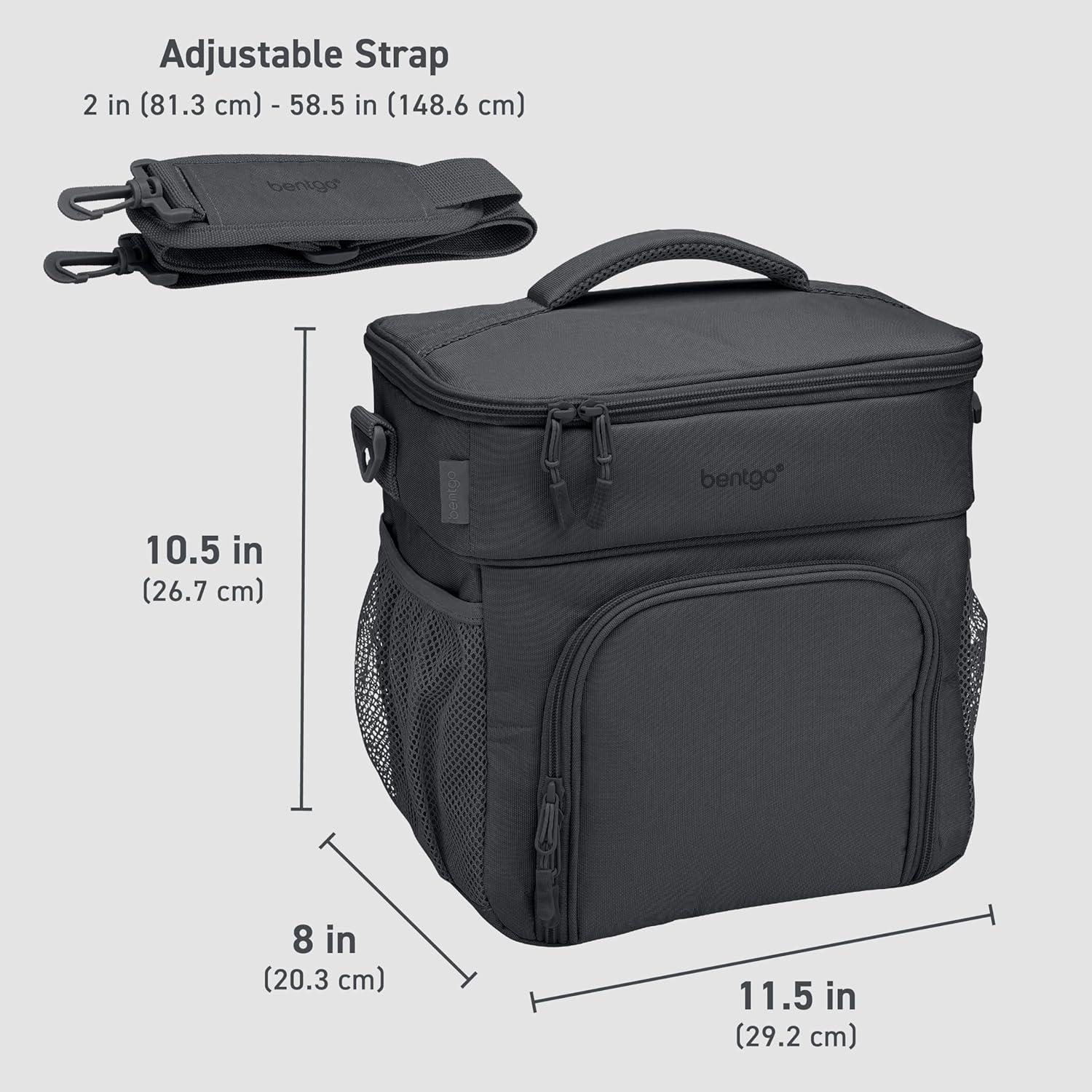 imageBentgo Prep Deluxe Insulated Multimeal Bag Lunch Box Bag Holds 5 Meals Premium Insulation up to 8 Hrs Durable WaterResistant Large Capacity For Adult Meal Prep Navy BlueDark Gray