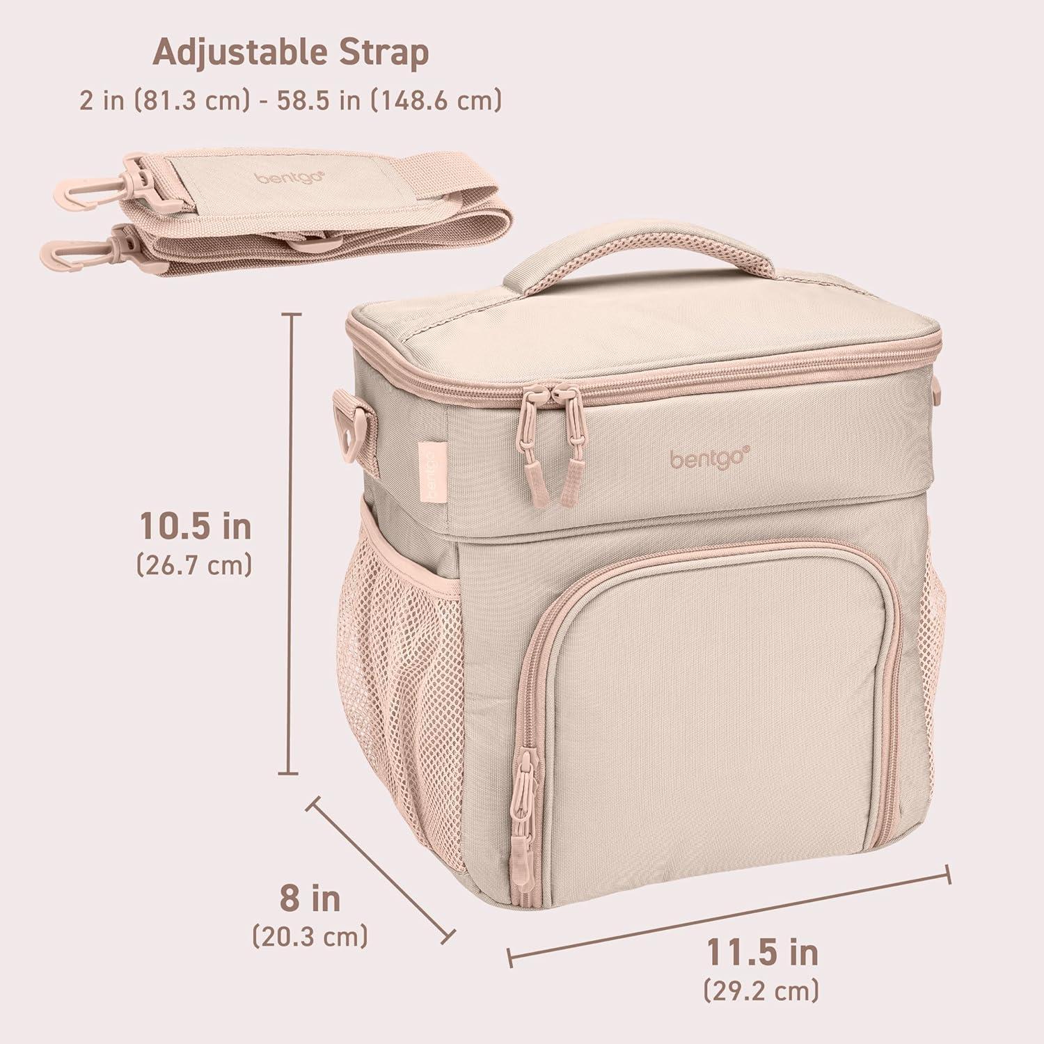 imageBentgo Prep Deluxe Insulated Multimeal Bag Lunch Box Bag Holds 5 Meals Premium Insulation up to 8 Hrs Durable WaterResistant Large Capacity For Adult Meal Prep Navy BlueSand