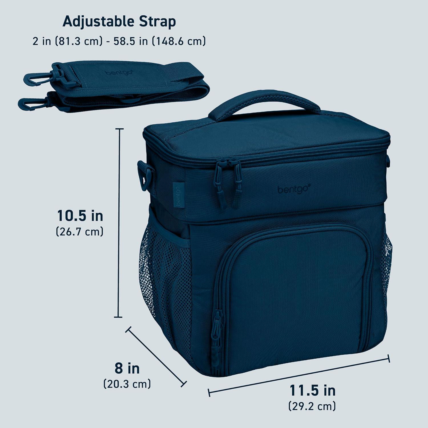 imageBentgo Prep Deluxe Insulated Multimeal Bag Lunch Box Bag Holds 5 Meals Premium Insulation up to 8 Hrs Durable WaterResistant Large Capacity For Adult Meal Prep Navy BlueNavy Blue