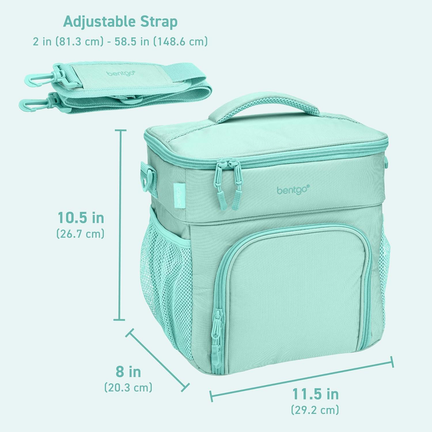 imageBentgo Prep Deluxe Insulated Multimeal Bag Lunch Box Bag Holds 5 Meals Premium Insulation up to 8 Hrs Durable WaterResistant Large Capacity For Adult Meal Prep Navy BlueCoastal Aqua