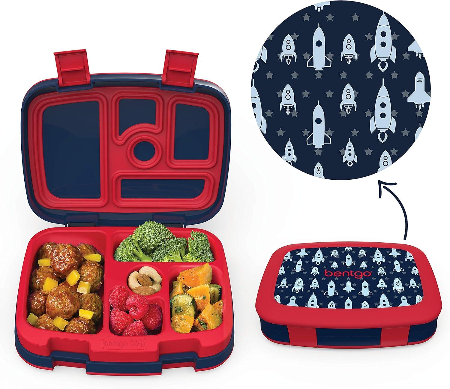 imageBentgo Prints Insulated Lunch Bag Set With Kids BentoStyle Lunch Box Space Rockets