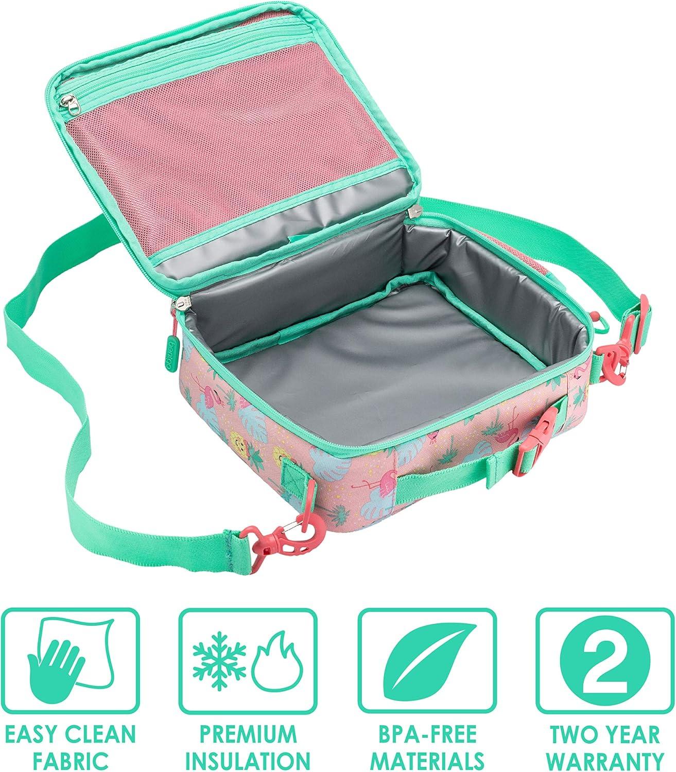 imageBentgo Prints Insulated Lunch Bag Set With Kids BentoStyle Lunch Box Tropical