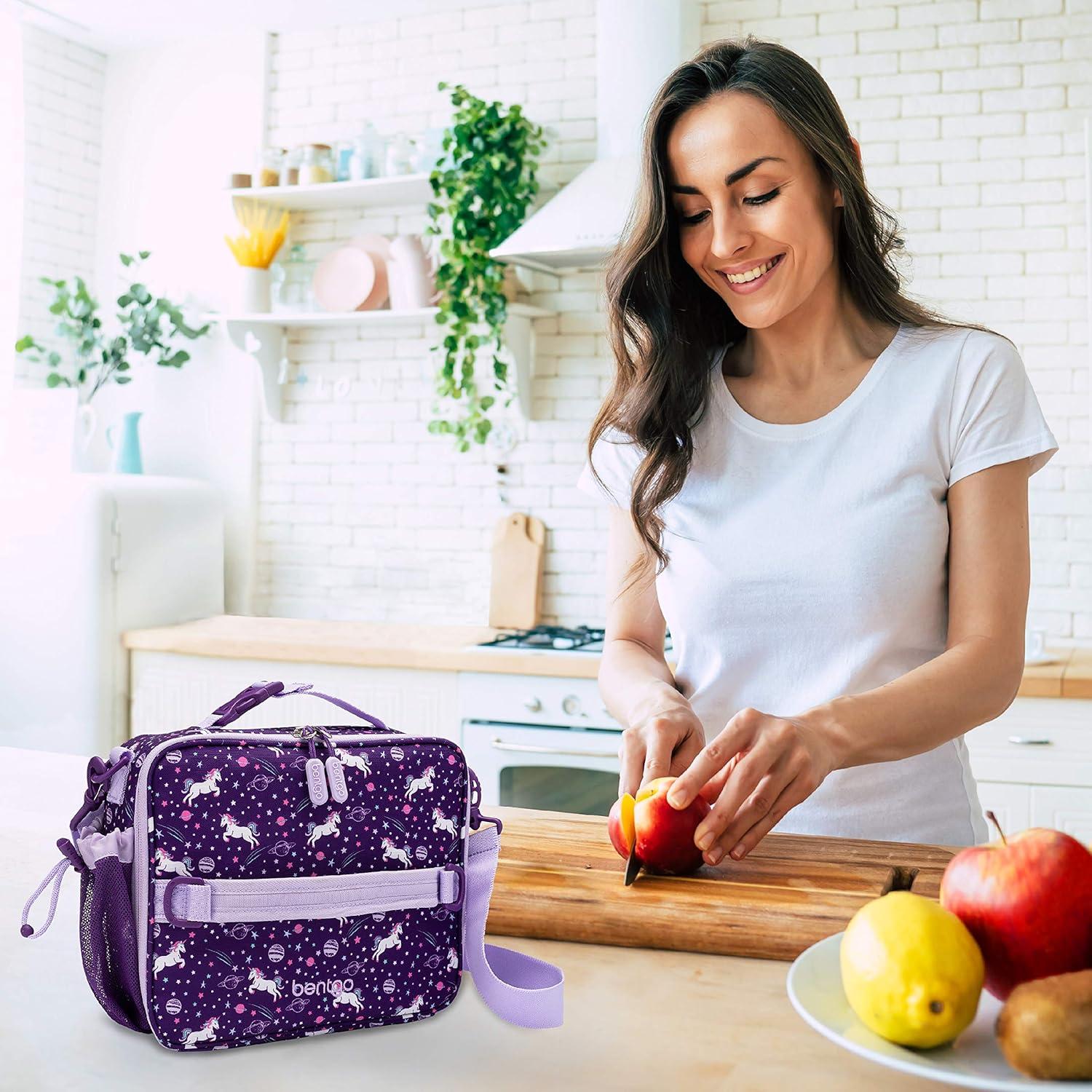 imageBentgo Prints Insulated Lunch Bag Set With Kids BentoStyle Lunch Box Unicorn